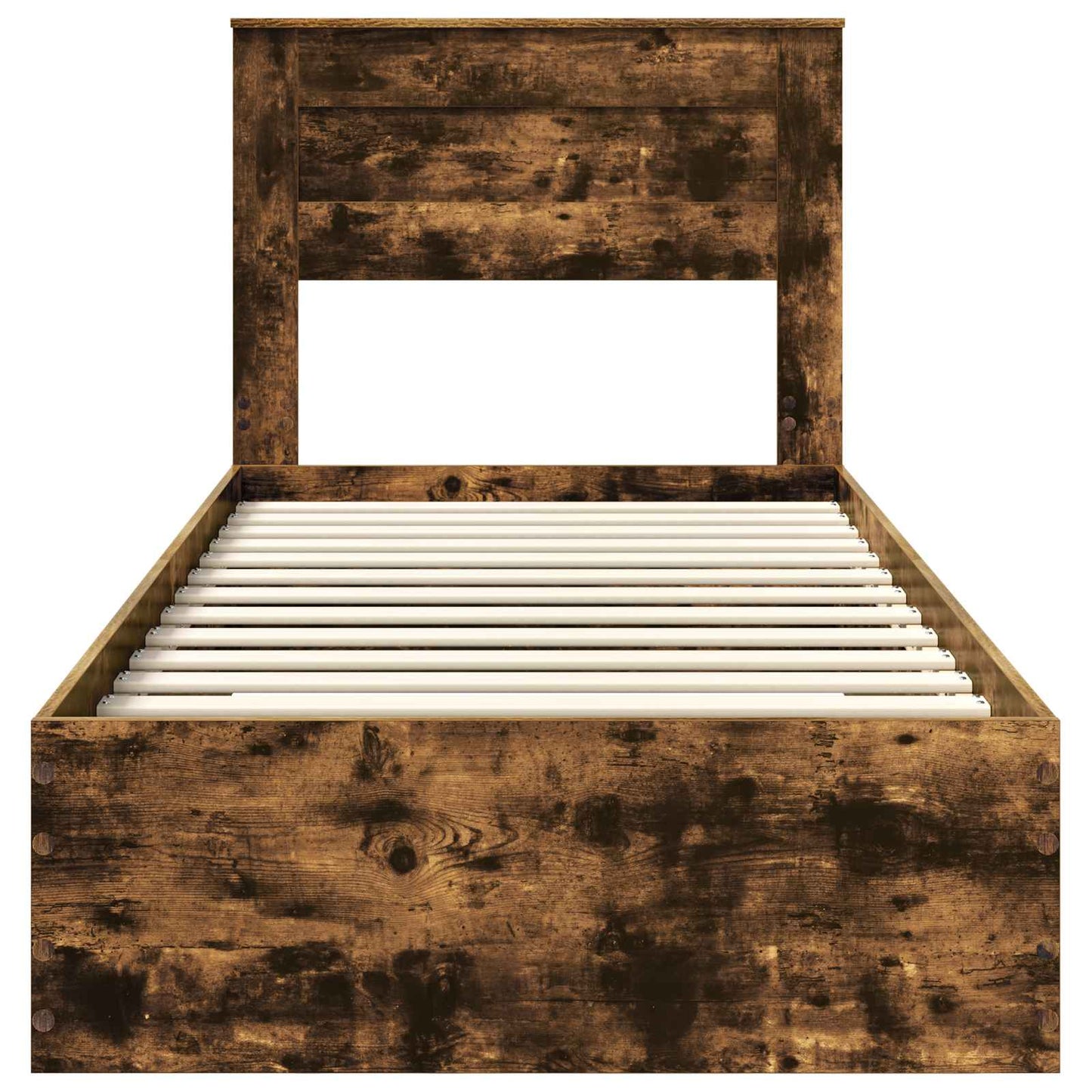 vidaXL Σκελετός Κρεβατιού Καπνιστό Δρύς 90 x 190 cm Επεξεργασμένο ξύλο