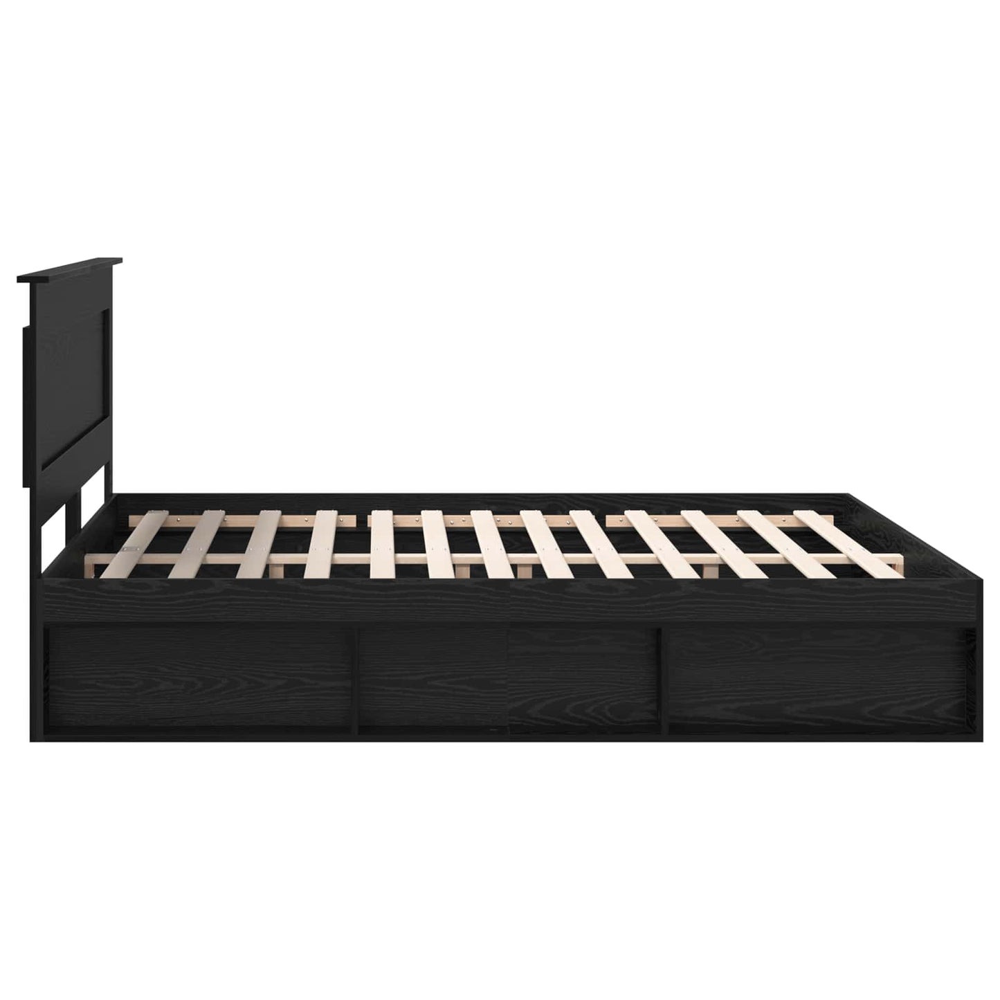 vidaXL Σκελετός Κρεβατιού Μαύρο 200 x 200 cm Στερεά ξυλεία πεύκου