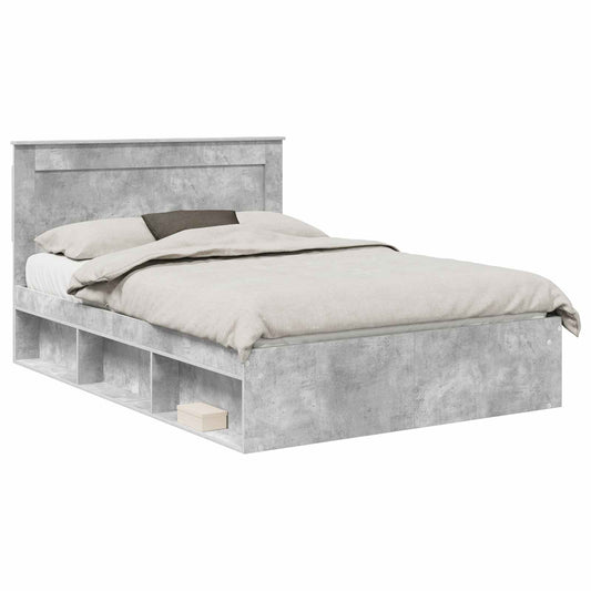 vidaXL Σκελετός Κρεβατιού Σκυρόδεμα 160 x 200 cm Στερεά ξυλεία πεύκου