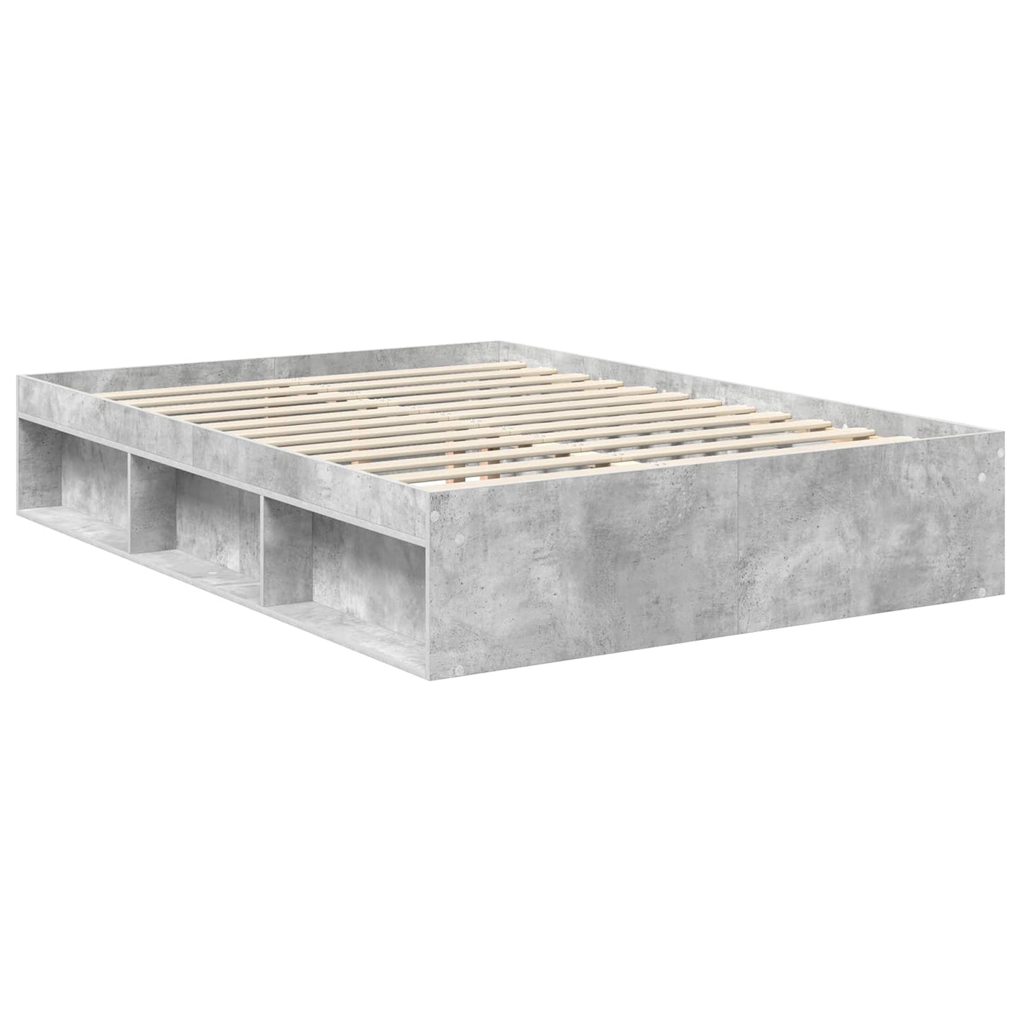 vidaXL Σκελετός Κρεβατιού Σκυρόδεμα 140 x 190 cm Στερεά ξυλεία πεύκου