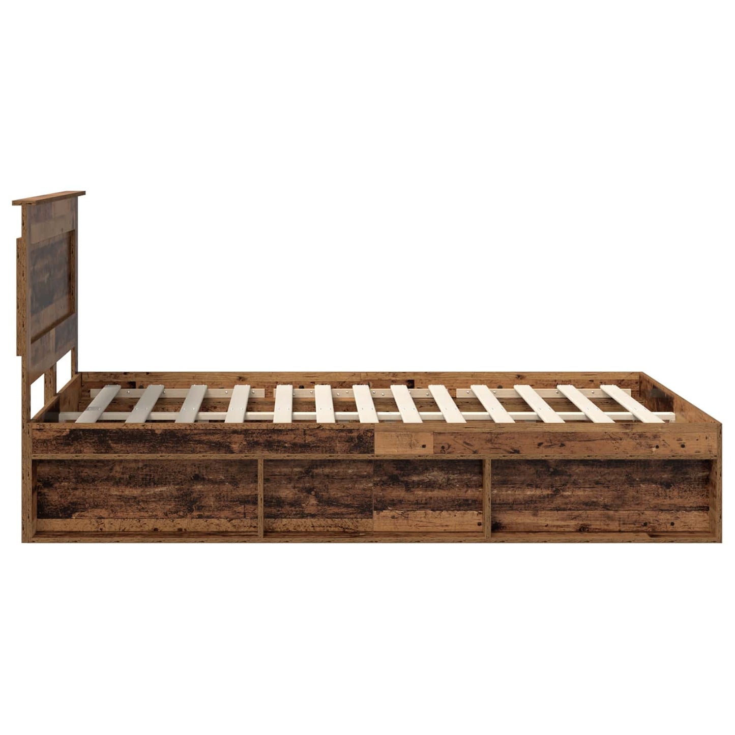 vidaXL Σκελετός Κρεβατιού Παλιό ξύλο 140 x 190 cm Στερεά ξυλεία πεύκου