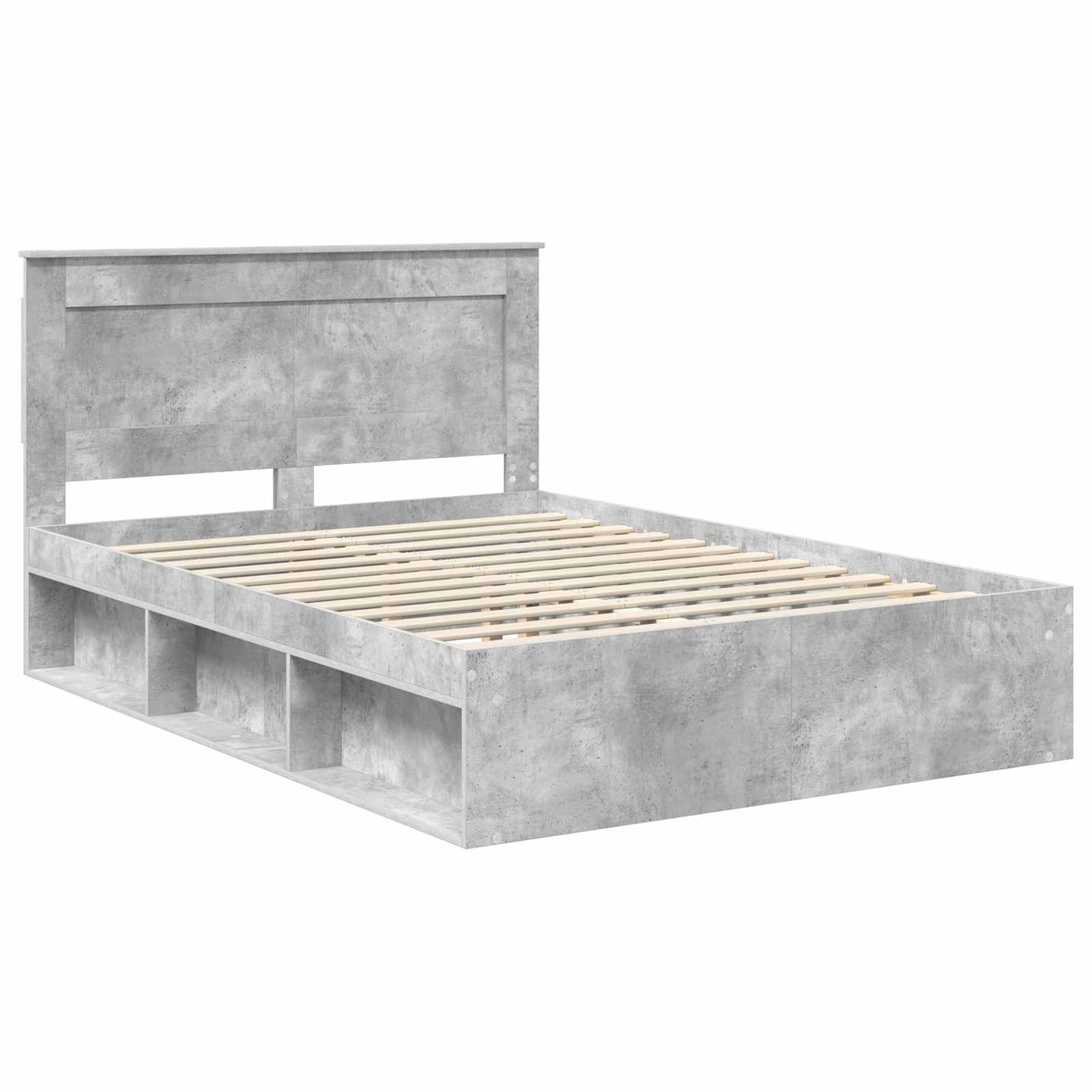 vidaXL Σκελετός Κρεβατιού Σκυρόδεμα 140 x 200 cm Στερεά ξυλεία πεύκου