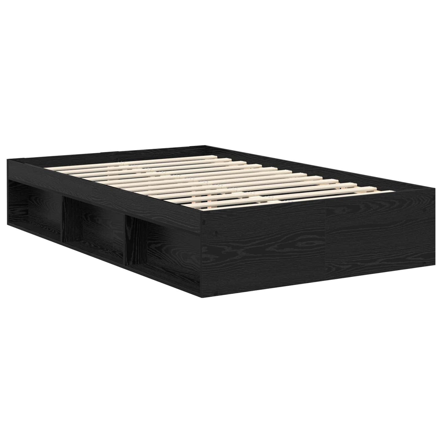 vidaXL Σκελετός Κρεβατιού Μαύρο 135 x 190 cm Στερεά ξυλεία πεύκου