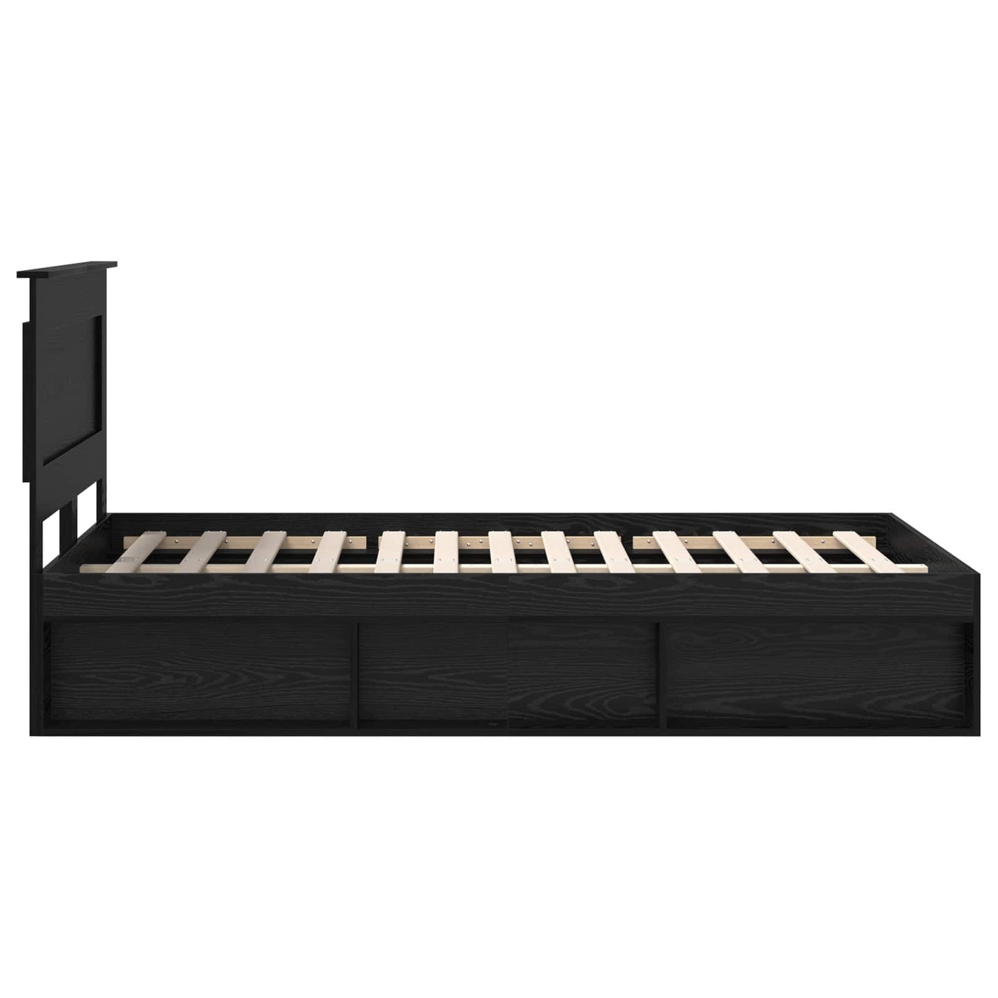 vidaXL Σκελετός Κρεβατιού Μαύρο 135 x 190 cm Στερεά ξυλεία πεύκου