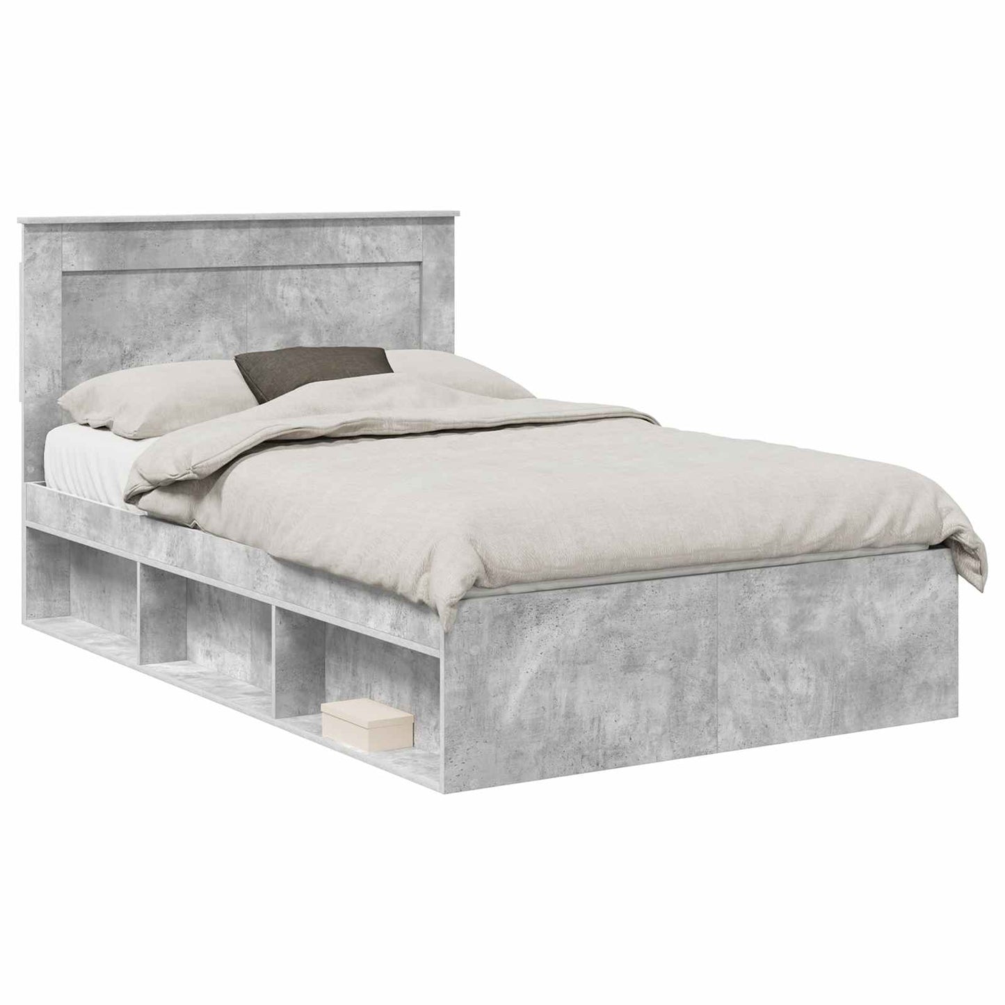 vidaXL Σκελετός Κρεβατιού Σκυρόδεμα 120 x 190 cm Στερεά ξυλεία πεύκου