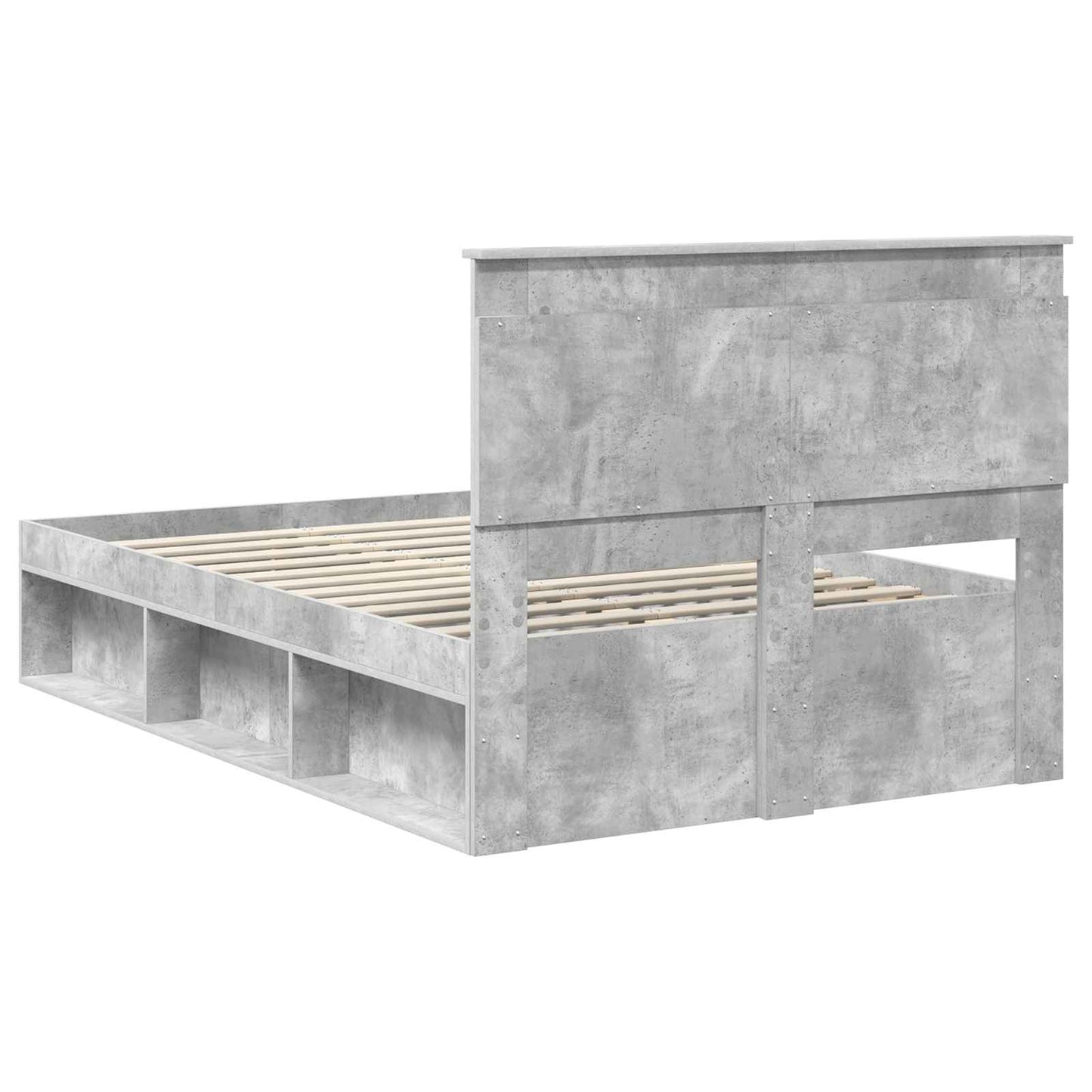 vidaXL Σκελετός Κρεβατιού Σκυρόδεμα 120 x 190 cm Στερεά ξυλεία πεύκου
