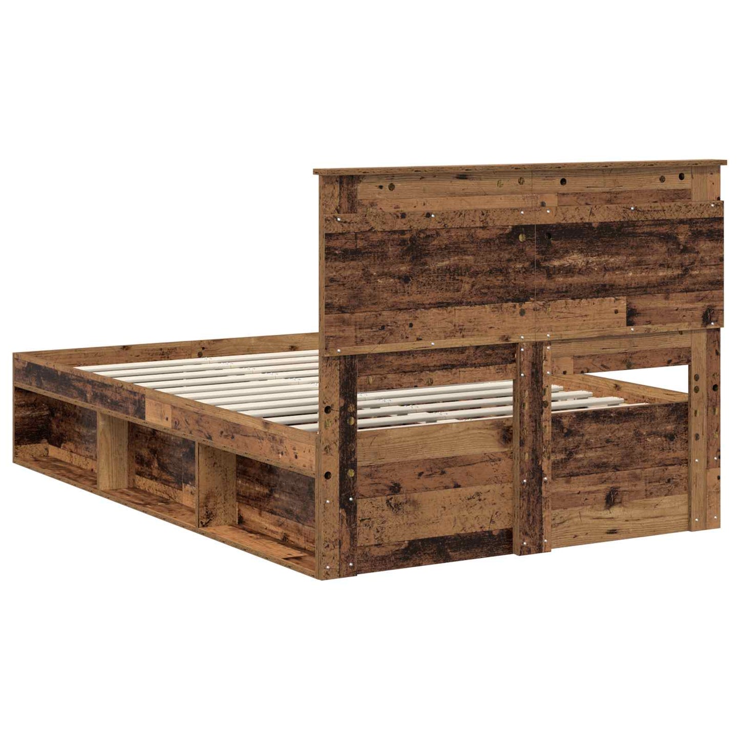 vidaXL Σκελετός Κρεβατιού Παλιό ξύλο 120 x 190 cm Στερεά ξυλεία πεύκου