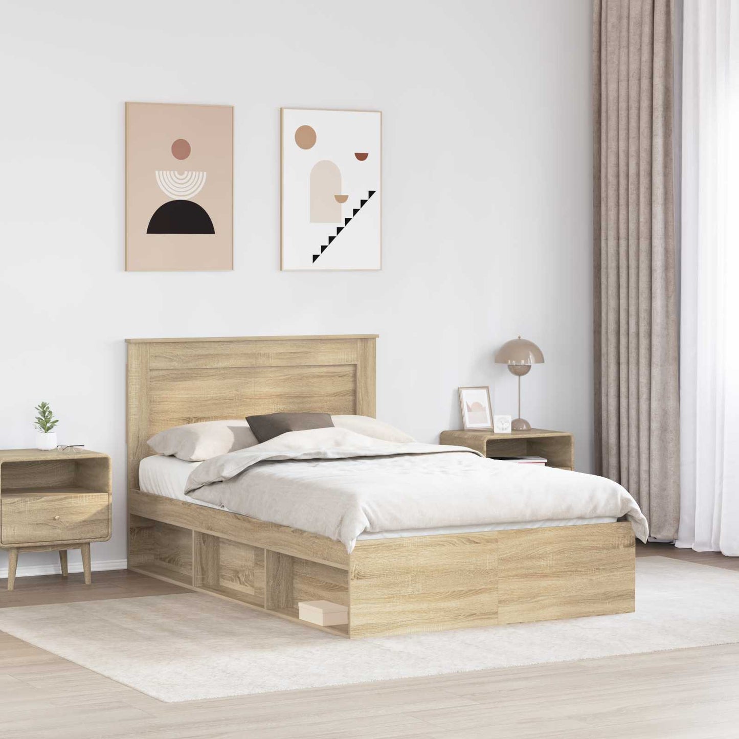 vidaXL Σκελετός Κρεβατιού Σονόμα 120 x 200 cm Στερεά ξυλεία πεύκου