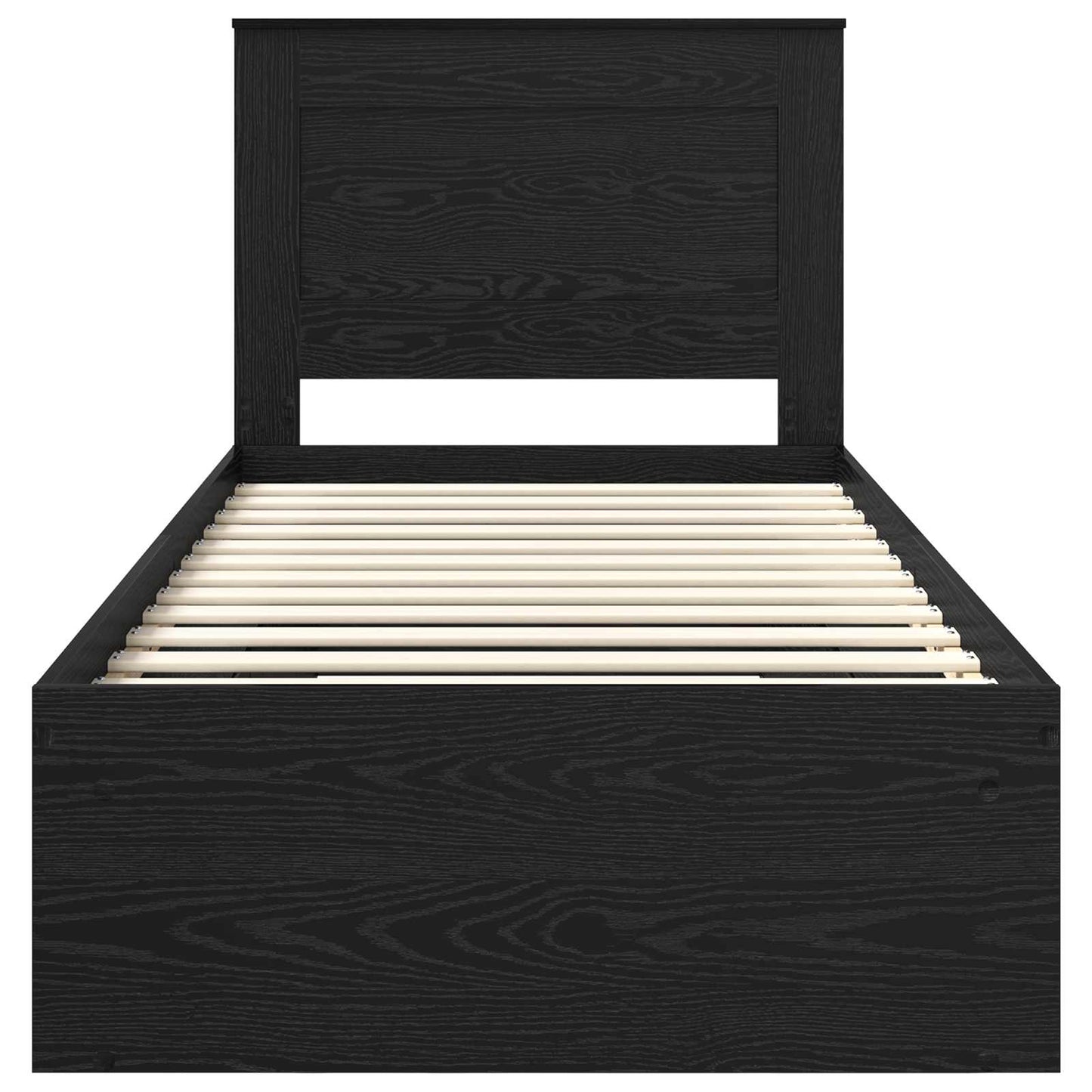 vidaXL Σκελετός Κρεβατιού Μαύρο 100 x 200 cm Στερεά ξυλεία πεύκου