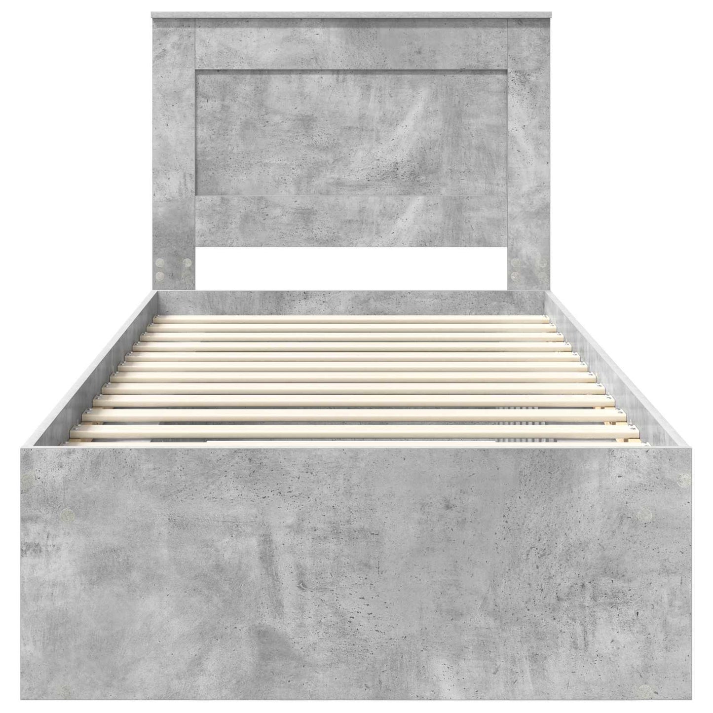 vidaXL Σκελετός Κρεβατιού Γκρι Μπετόν 90 x 190 cm Στερεά ξυλεία πεύκου