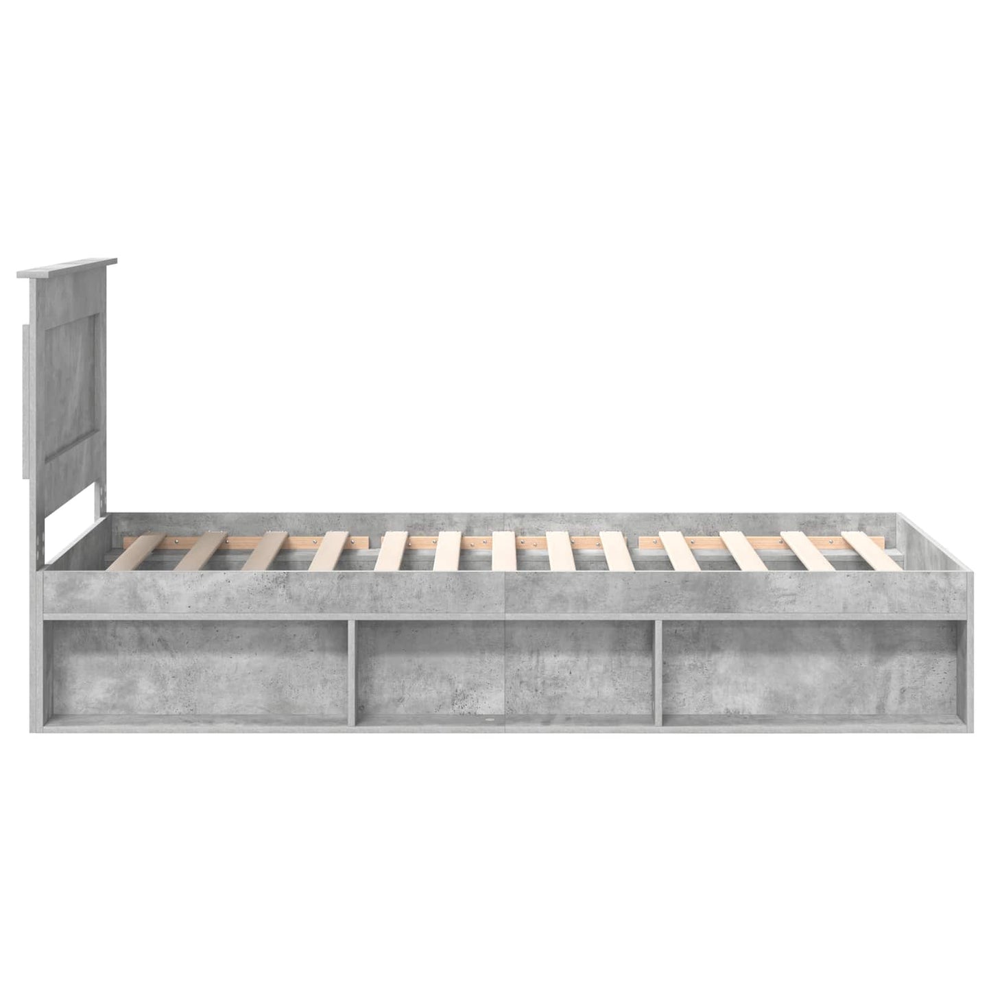 vidaXL Σκελετός Κρεβατιού Γκρι Μπετόν 90 x 190 cm Στερεά ξυλεία πεύκου