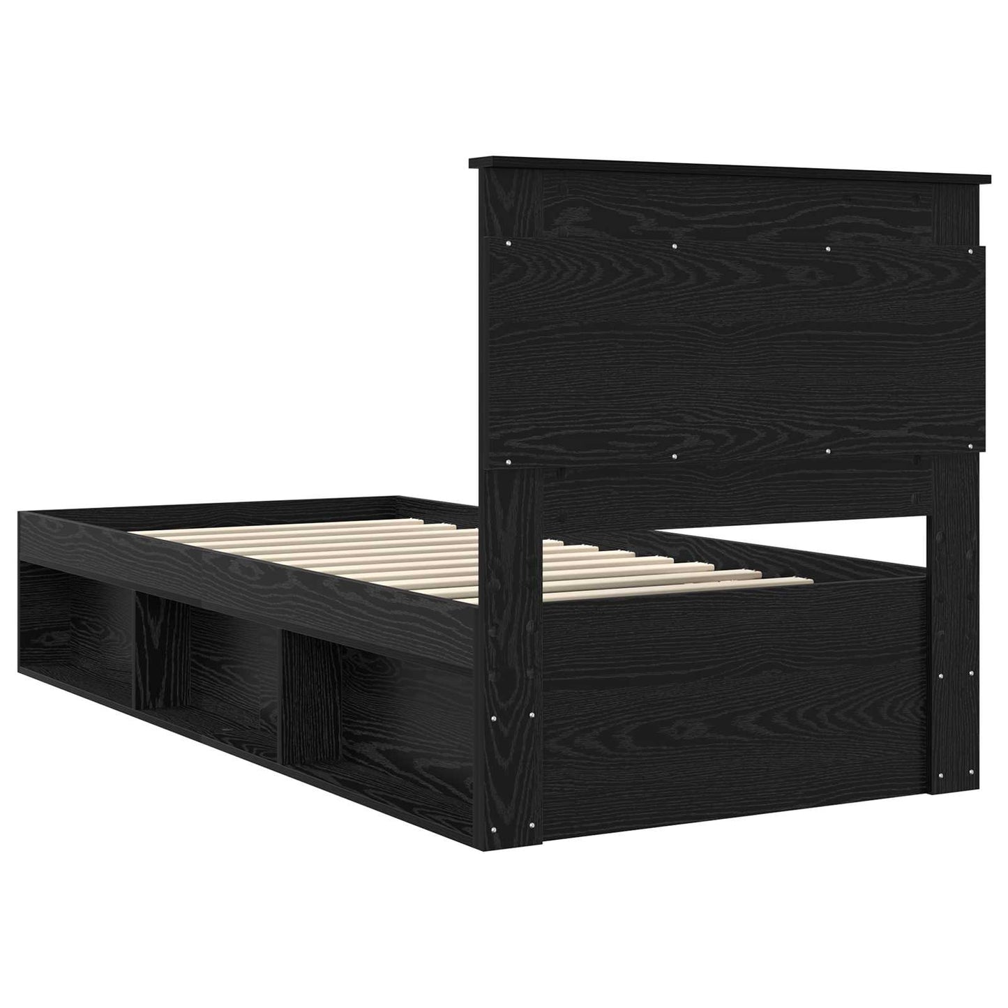 vidaXL Σκελετός Κρεβατιού Μαύρο 90 x 200 cm Στερεά ξυλεία πεύκου