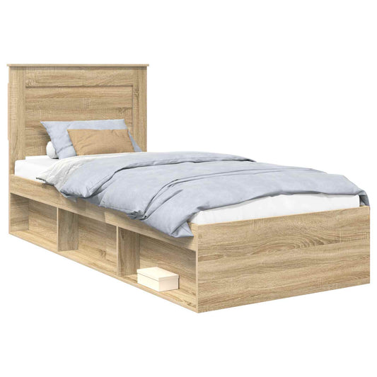 vidaXL Σκελετός Κρεβατιού Δρύς Sonoma 75 x 190 cm Στερεά ξυλεία πεύκου