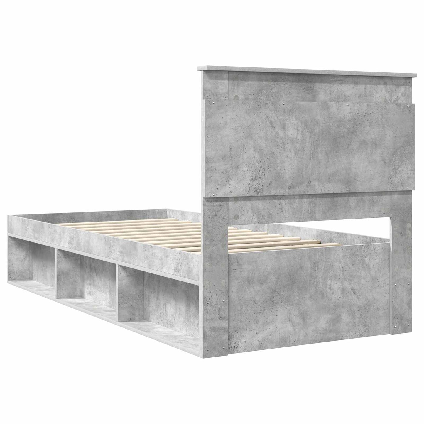 vidaXL Σκελετός Κρεβατιού Γκρι Μπετόν 75 x 190 cm Στερεά ξυλεία πεύκου