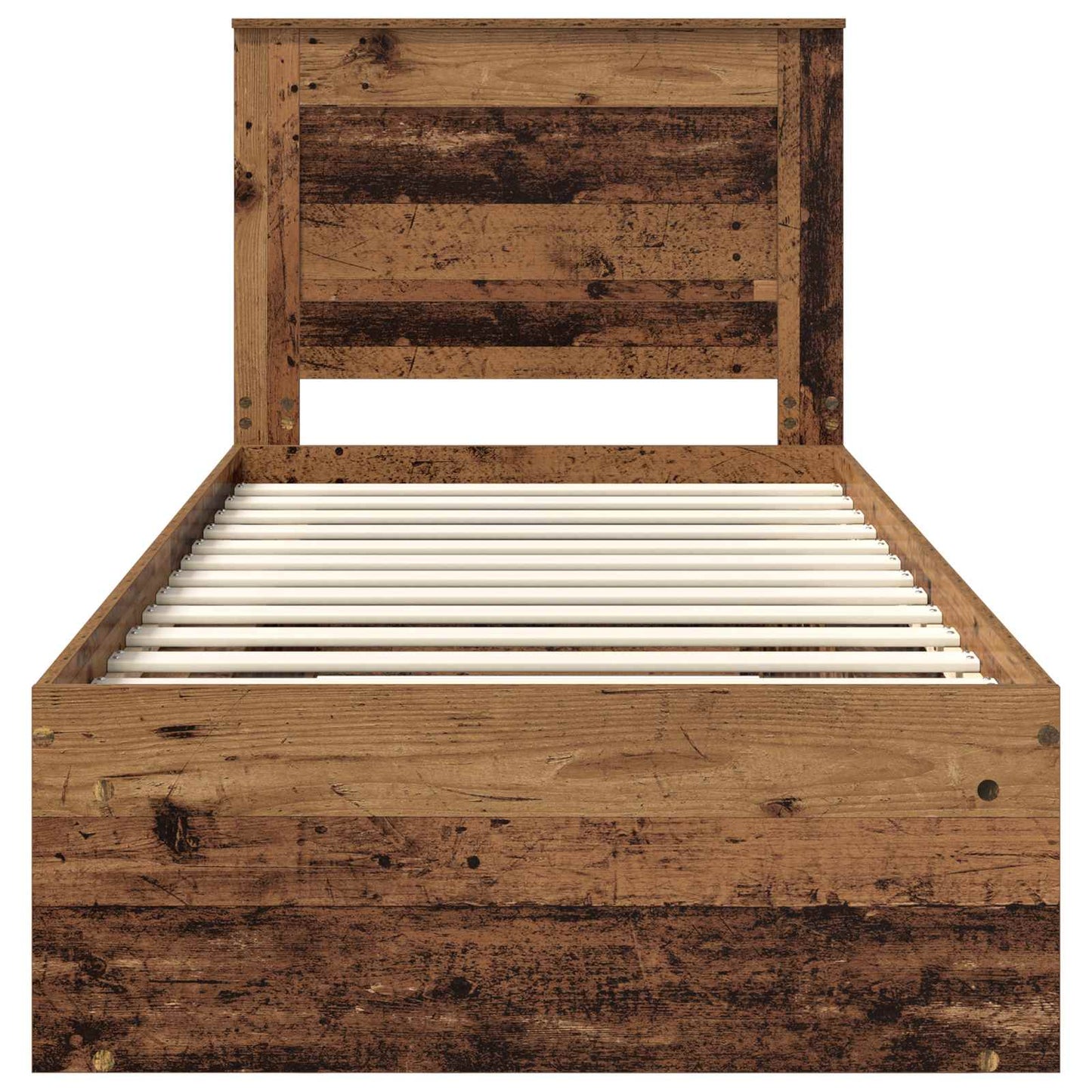 vidaXL Σκελετός Κρεβατιού Παλιό ξύλο 75 x 190 cm Στερεά ξυλεία πεύκου