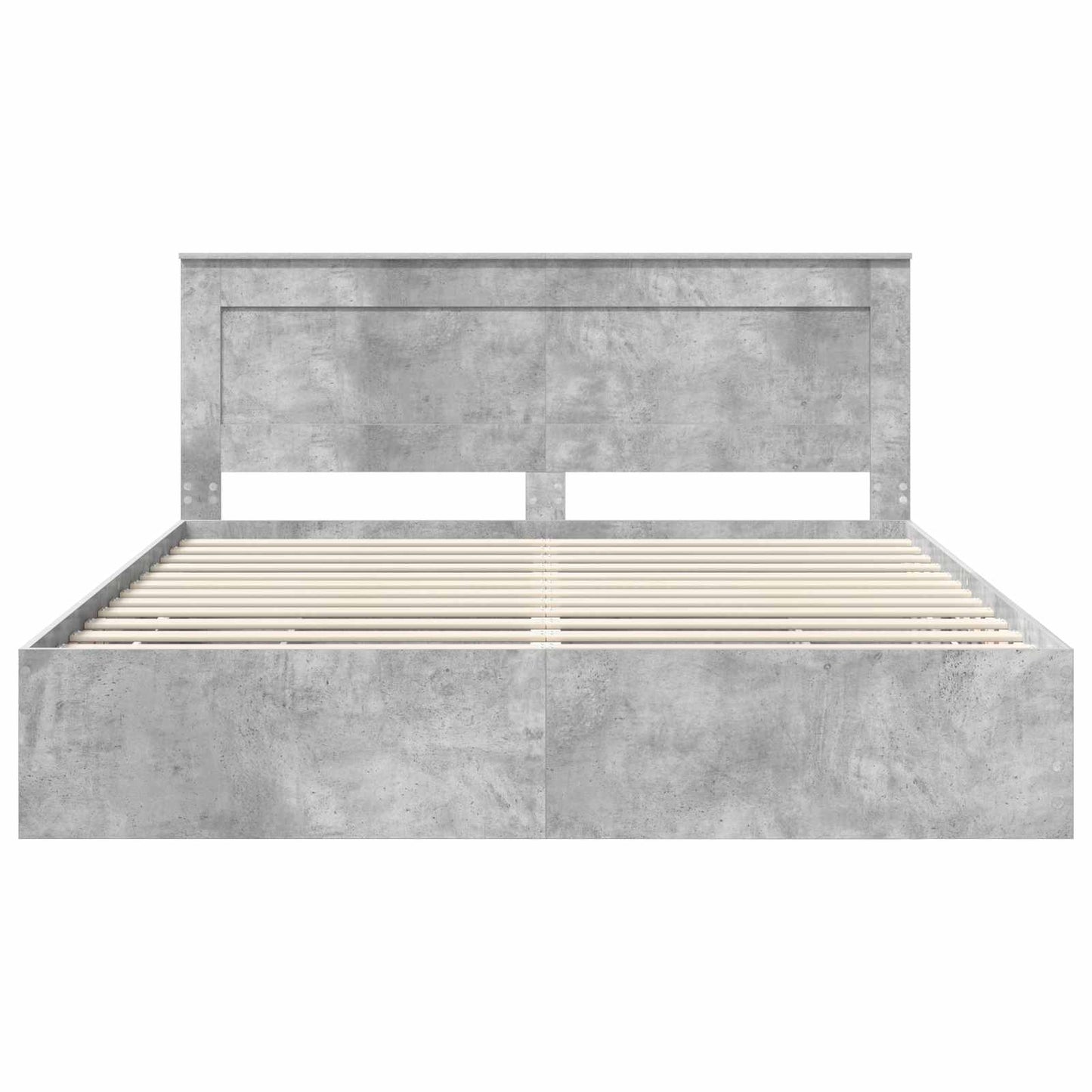vidaXL Σκελετός Κρεβατιού Σκυρόδεμα Γκρι 200 x 200 cm Μηχανήματος Ξύλο