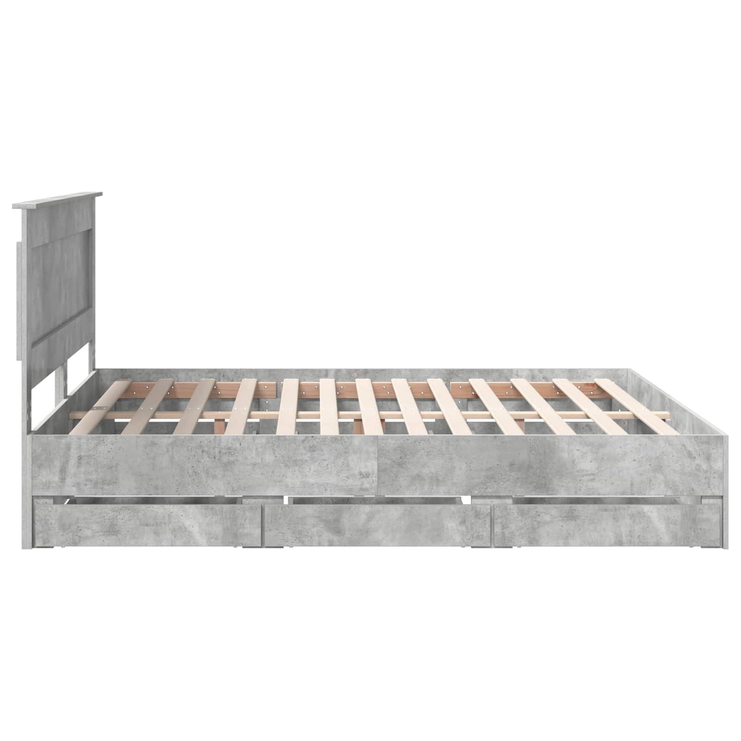 vidaXL Σκελετός Κρεβατιού Σκυρόδεμα Γκρι 180 x 200 cm Μηχανήματος Ξύλο