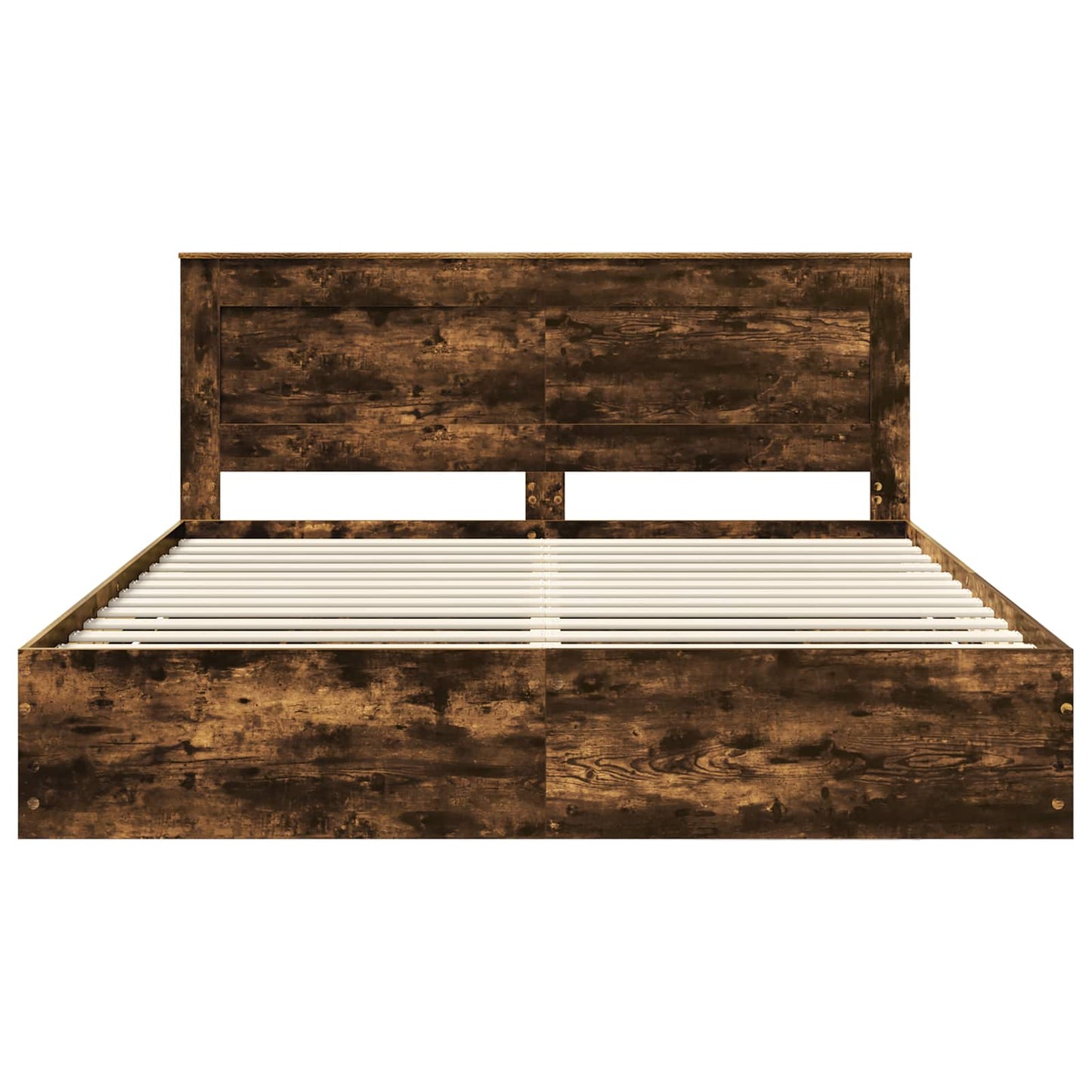 vidaXL Σκελετός Κρεβατιού Καπνιστό Δρύς 180 x 200 cm Μηχανήματος Ξύλο
