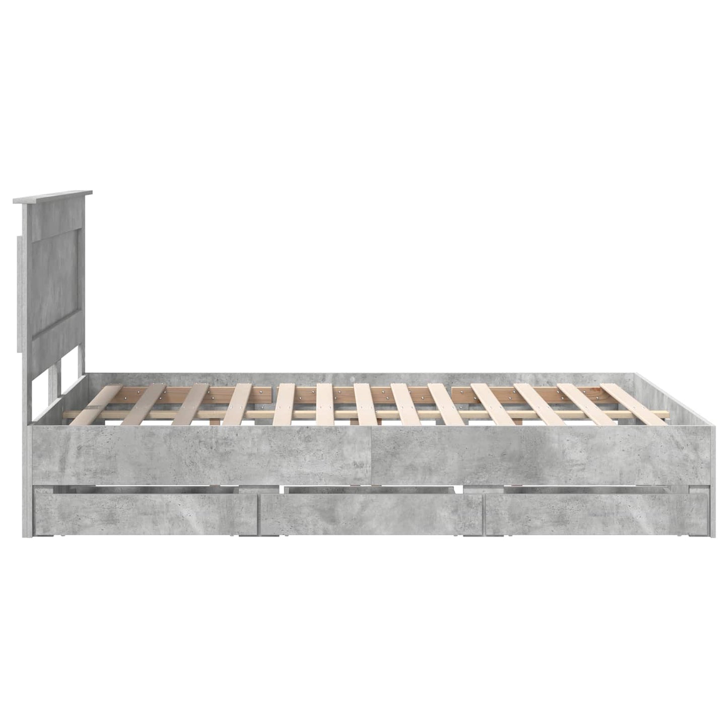 vidaXL Σκελετός Κρεβατιού Σκυρόδεμα Γκρι 160 x 200 cm Μηχανήματος Ξύλο