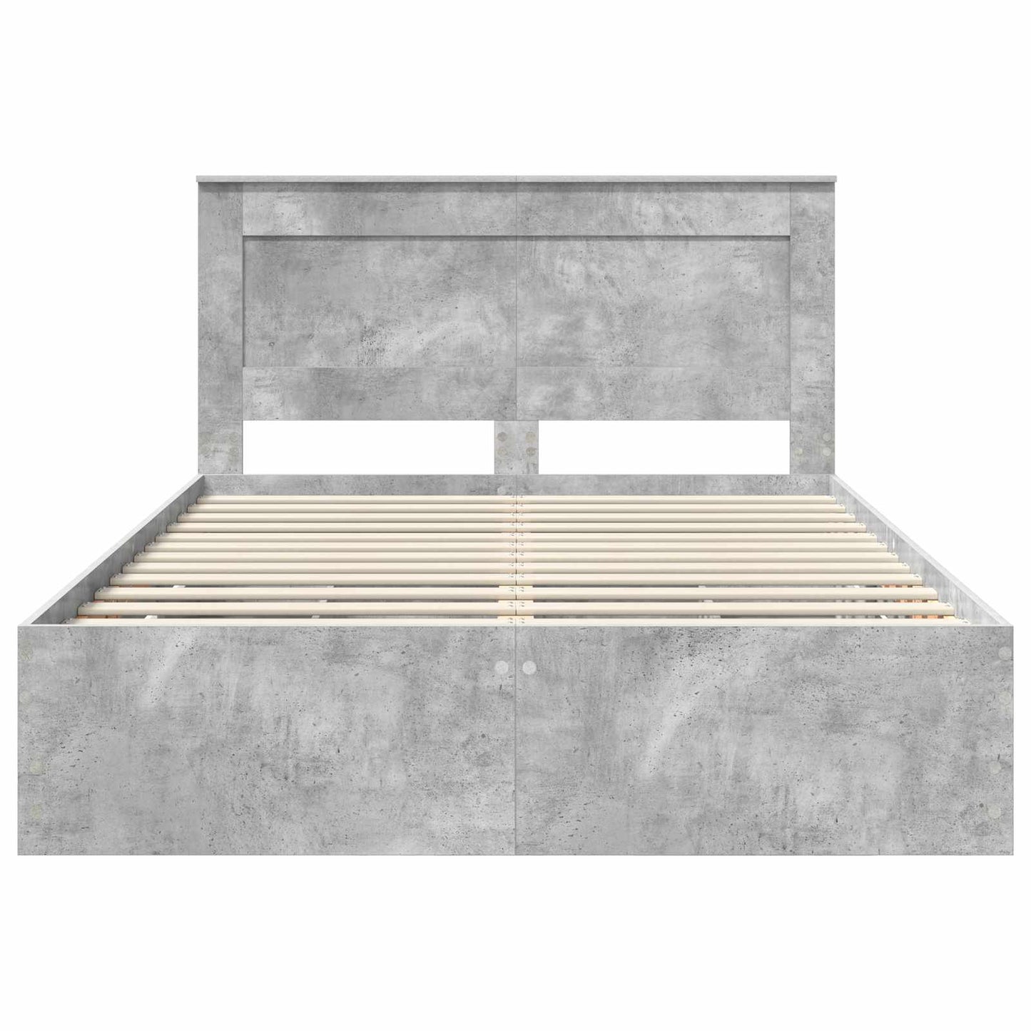vidaXL Σκελετός Κρεβατιού Σκυρόδεμα Γκρι 140 x 190 cm Μηχανήματος Ξύλο