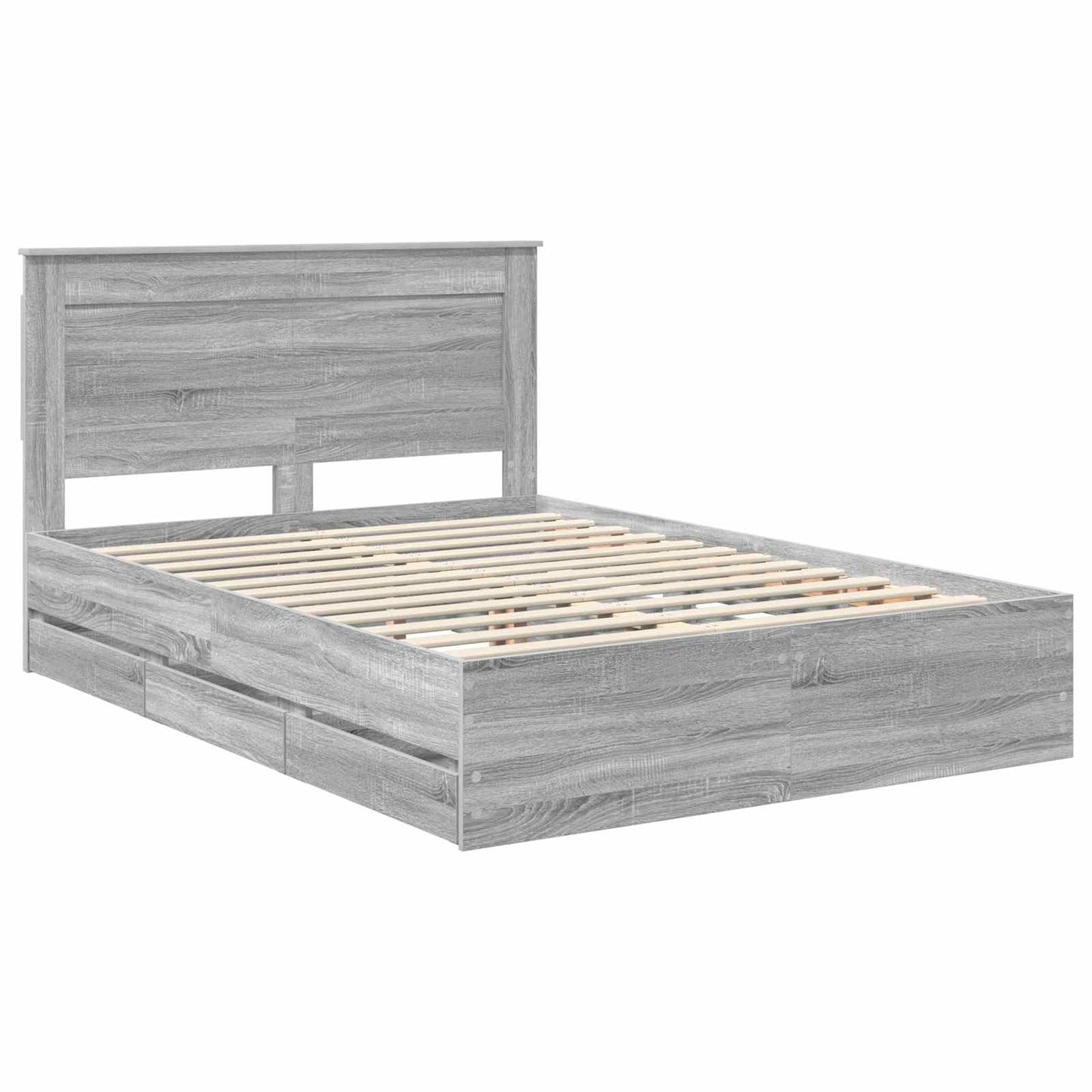 vidaXL Σκελετός Κρεβατιού Γκρίζο Σονομα 140 x 190 cm Μηχανήματος Ξύλο