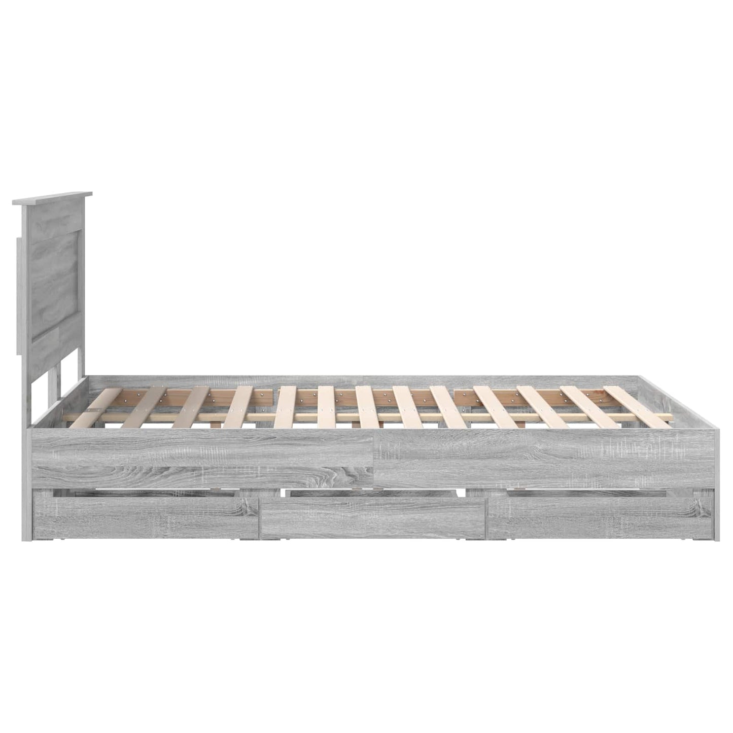 vidaXL Σκελετός Κρεβατιού Γκρίζο Σονομα 140 x 190 cm Μηχανήματος Ξύλο