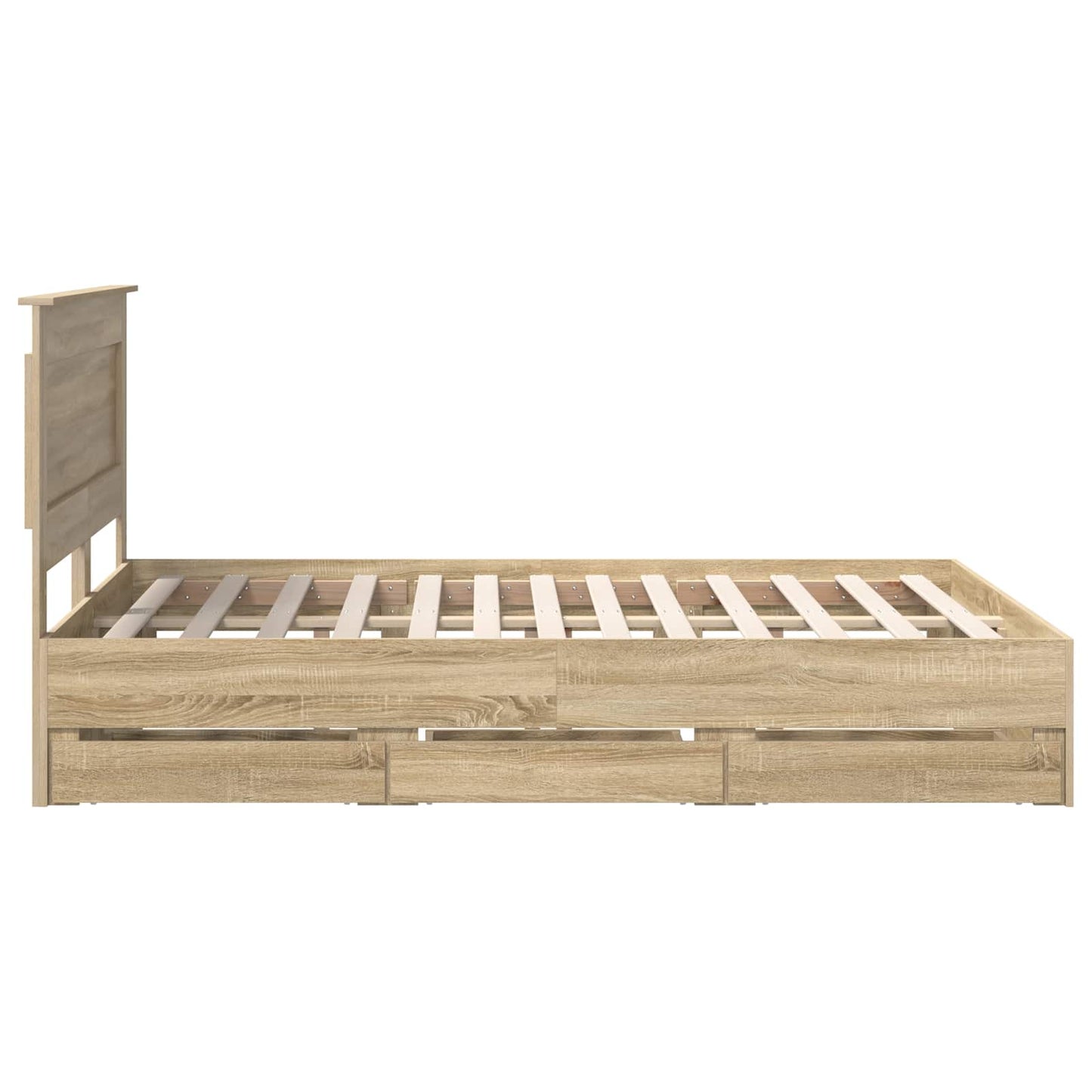 vidaXL Σκελετός Κρεβατιού Δρύς Sonoma 140 x 200 cm Μηχανήματος Ξύλο