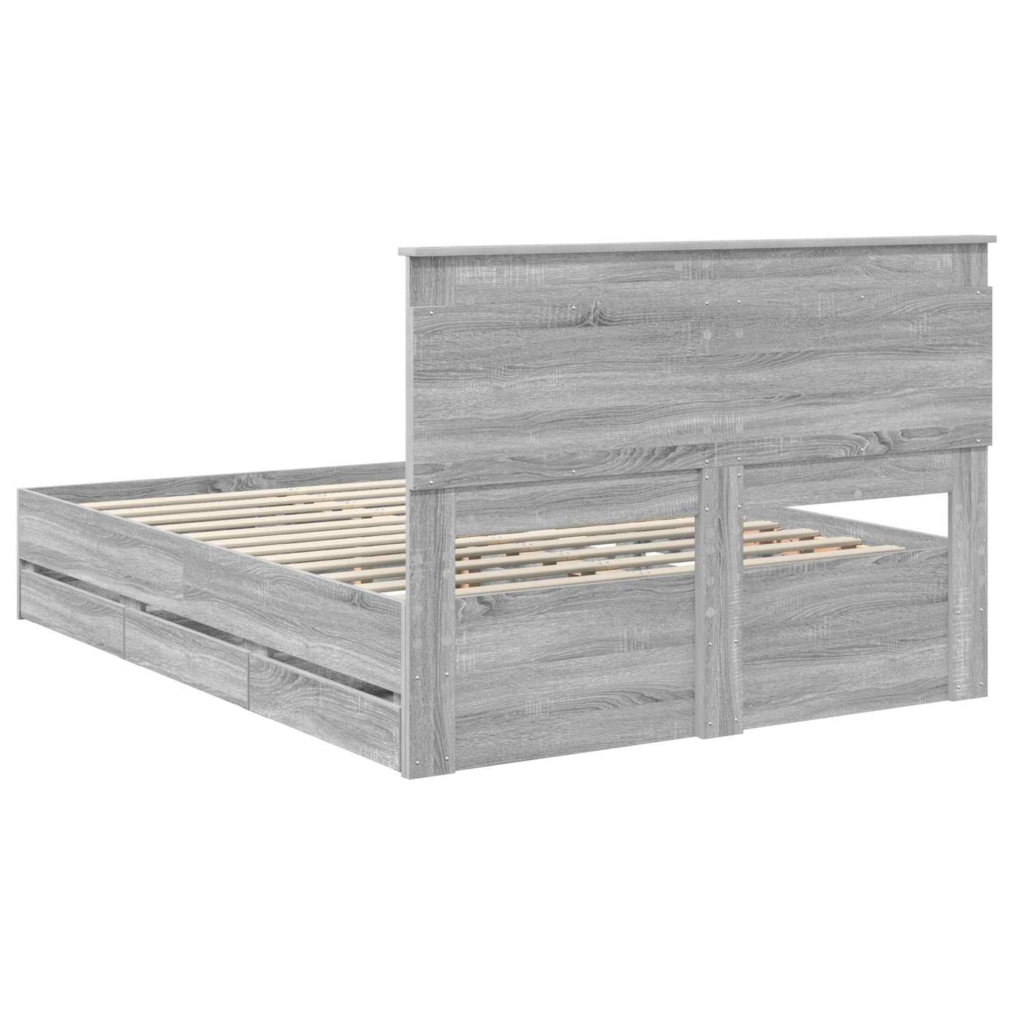 vidaXL Σκελετός Κρεβατιού Γκρίζο Σονομα 140 x 200 cm Μηχανήματος Ξύλο