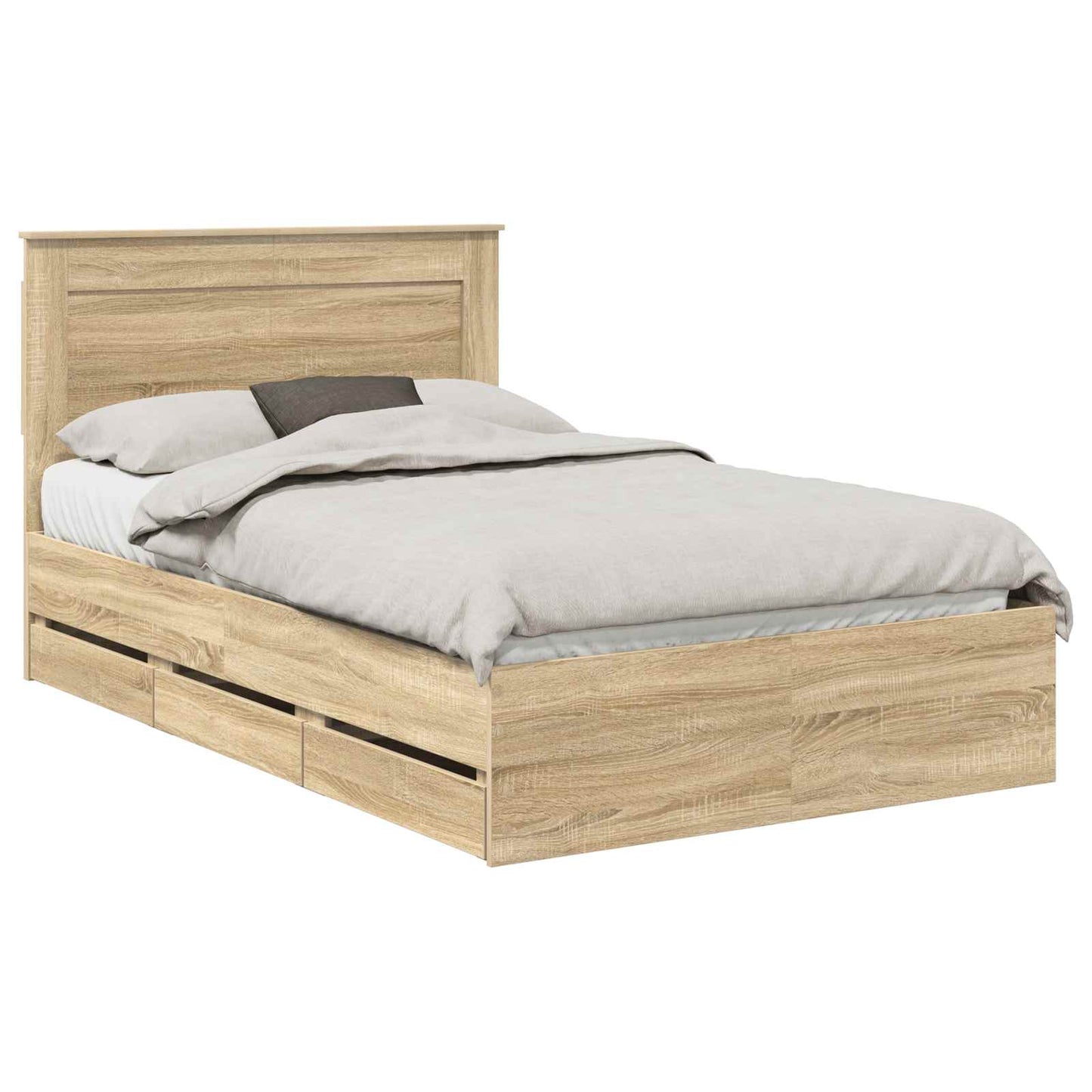 vidaXL Σκελετός Κρεβατιού Δρύς Sonoma 120 x 190 cm Μηχανήματος Ξύλο