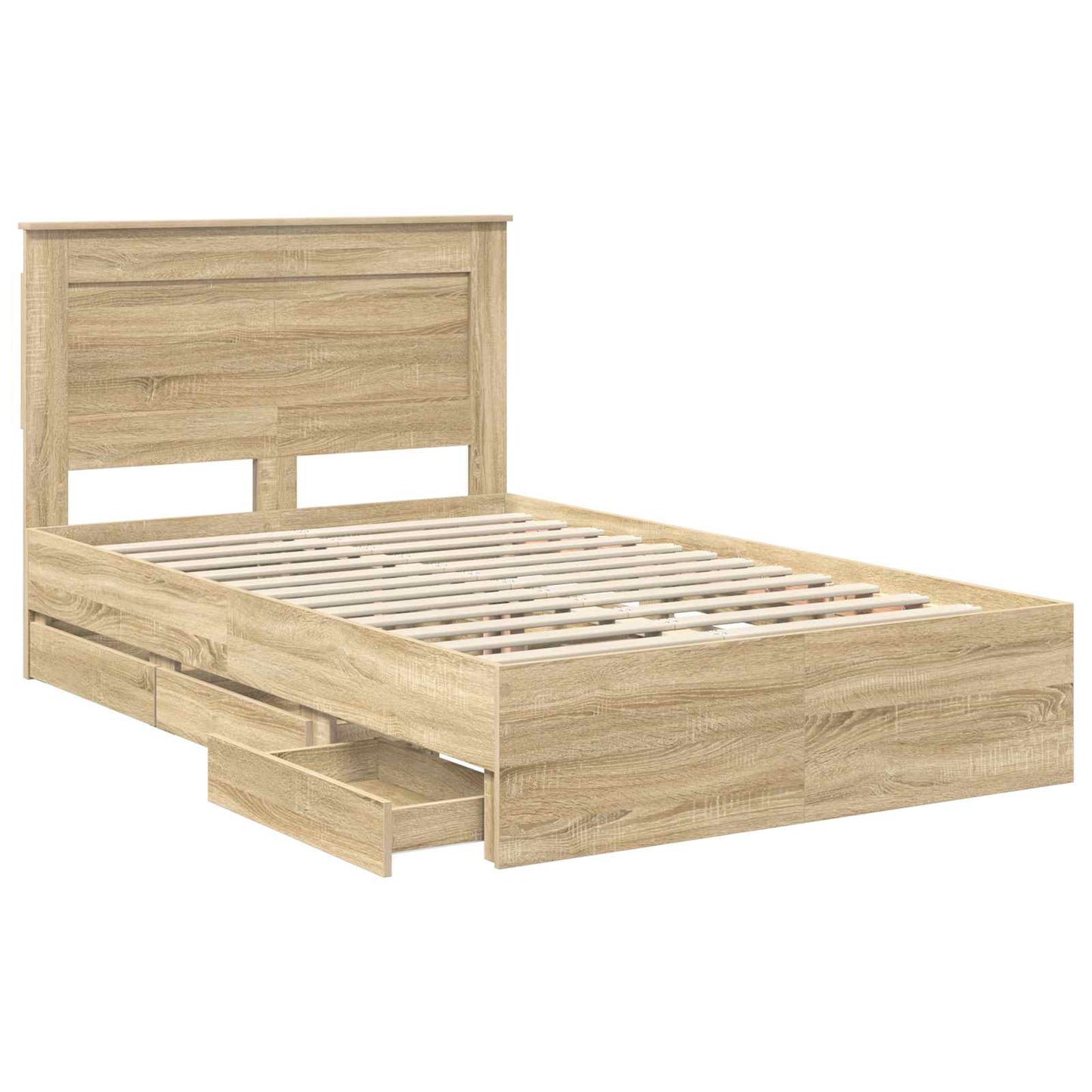 vidaXL Σκελετός Κρεβατιού Δρύς Sonoma 120 x 190 cm Μηχανήματος Ξύλο