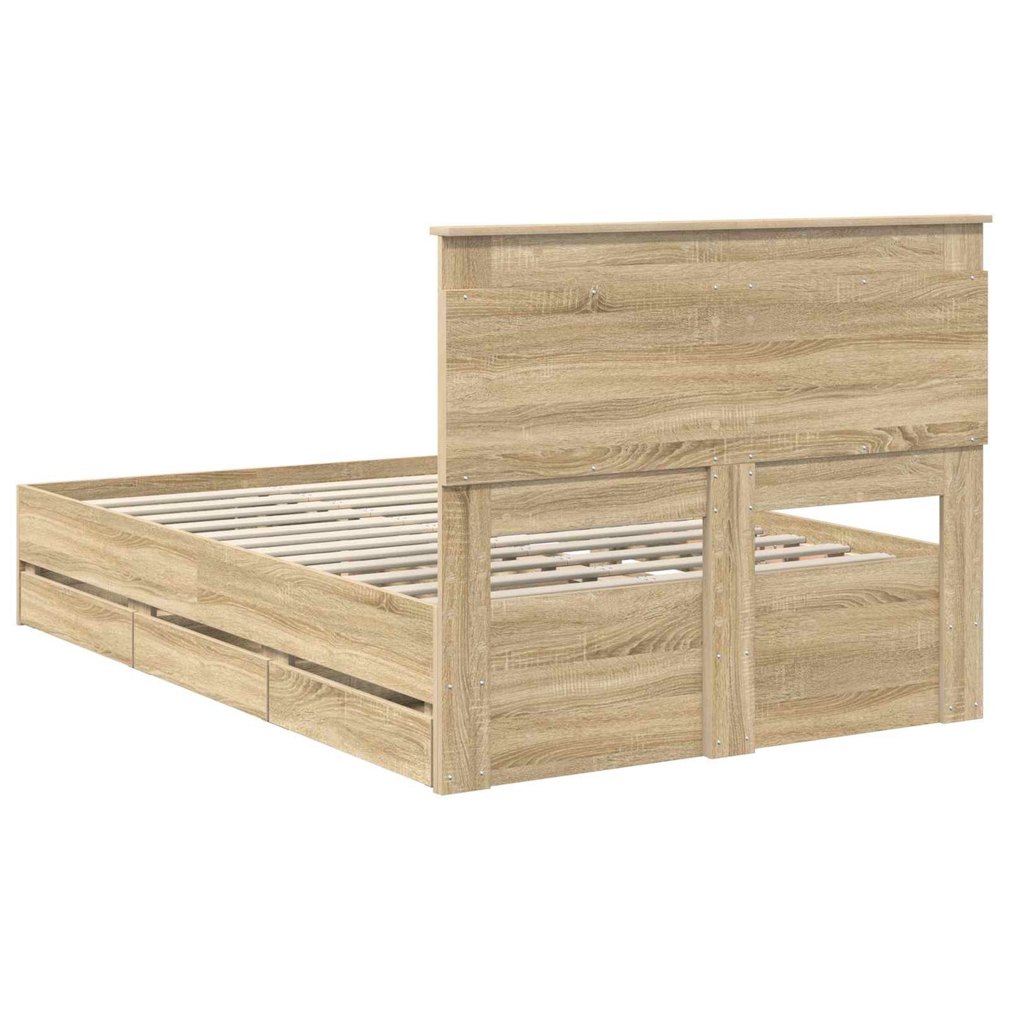 vidaXL Σκελετός Κρεβατιού Δρύς Sonoma 120 x 190 cm Μηχανήματος Ξύλο