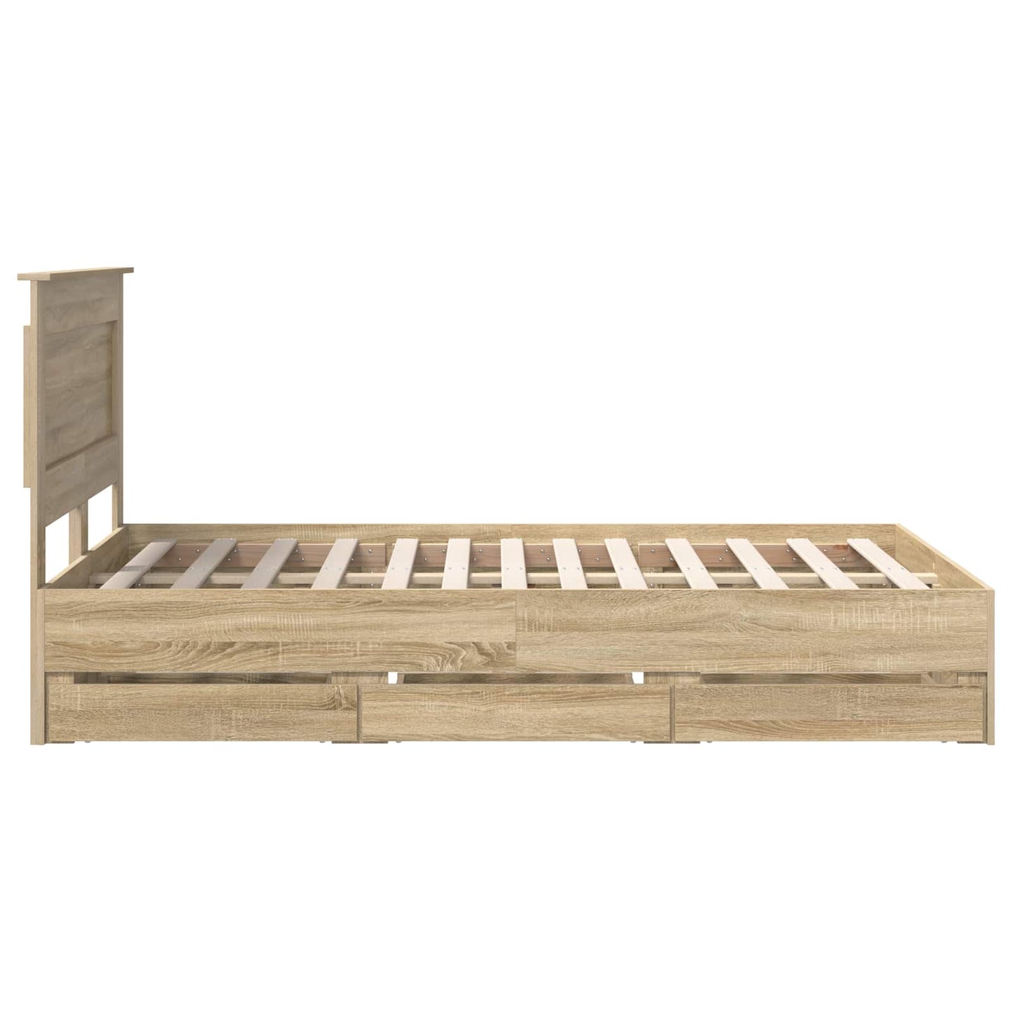 vidaXL Σκελετός Κρεβατιού Δρύς Sonoma 120 x 190 cm Μηχανήματος Ξύλο