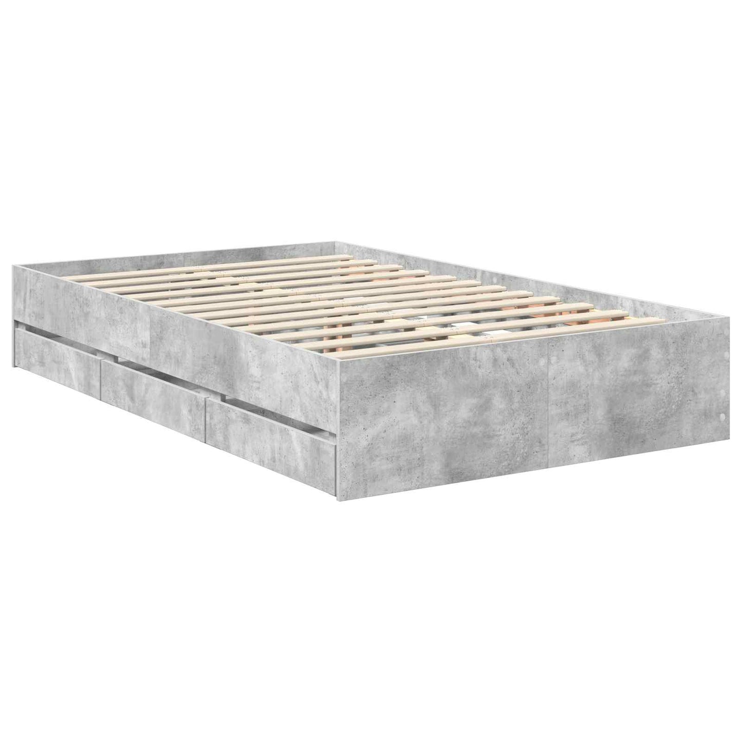 vidaXL Σκελετός Κρεβατιού Σκυρόδεμα Γκρι 120 x 190 cm Μηχανήματος Ξύλο