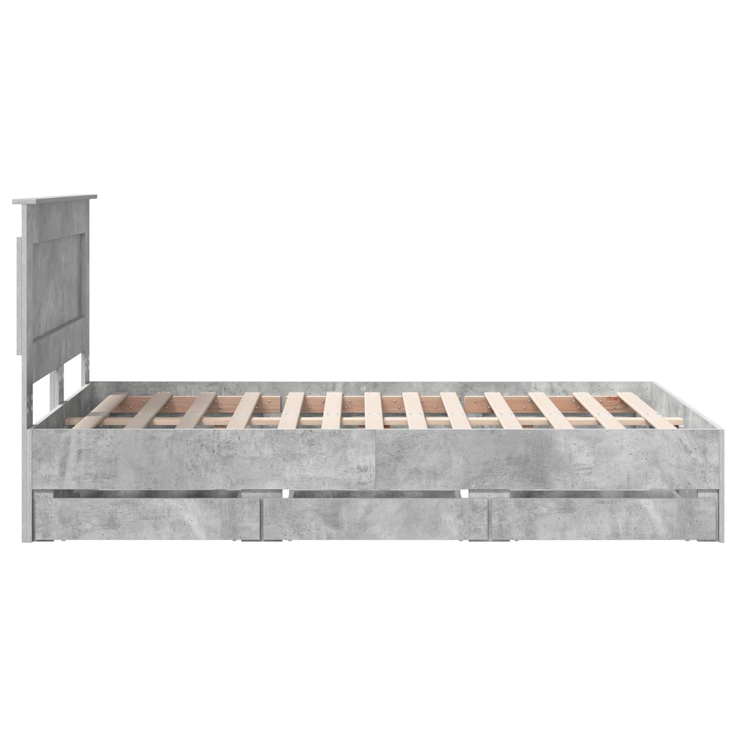 vidaXL Σκελετός Κρεβατιού Σκυρόδεμα Γκρι 120 x 190 cm Μηχανήματος Ξύλο