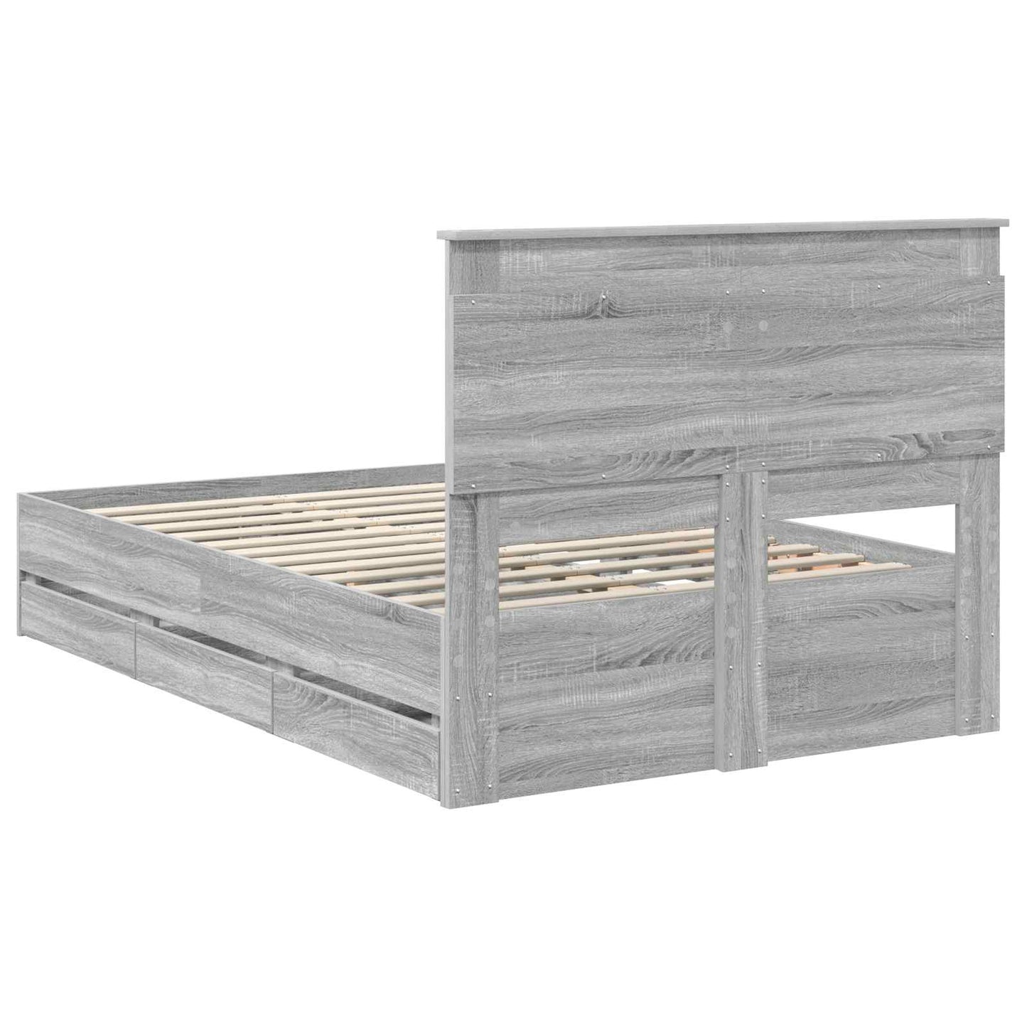 vidaXL Σκελετός Κρεβατιού Γκρίζο Σονομα 120 x 200 cm Μηχανήματος Ξύλο