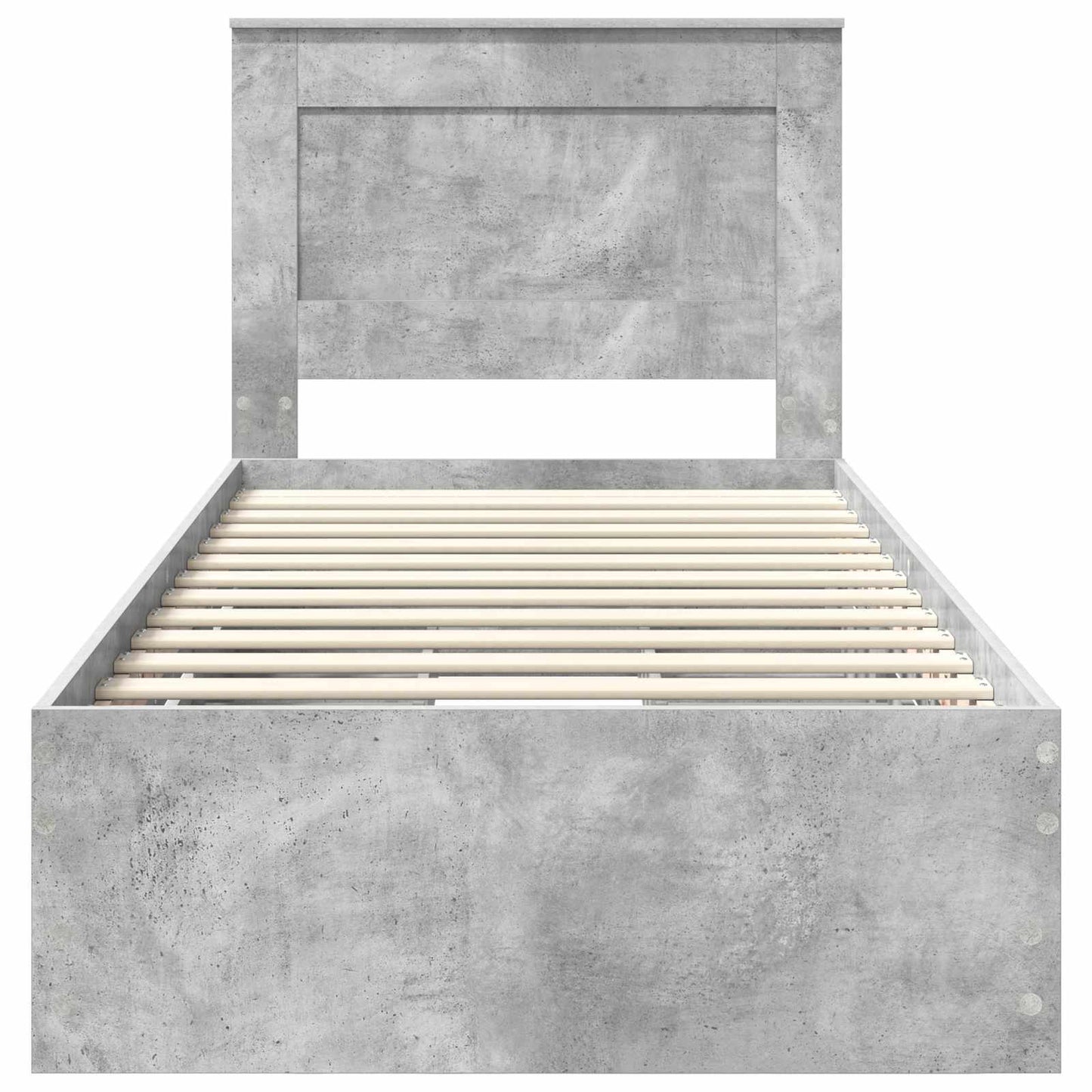 vidaXL Σκελετός Κρεβατιού Σκυρόδεμα Γκρι 75 x 190 cm Μηχανήματος Ξύλο