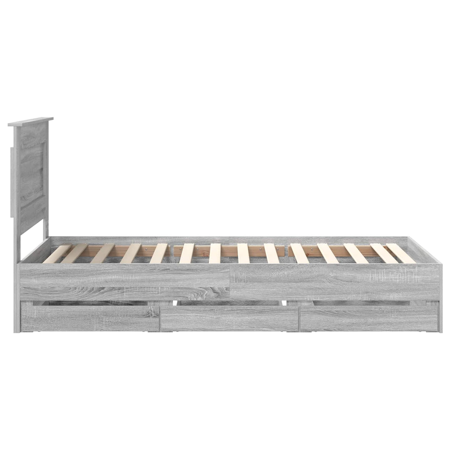 vidaXL Σκελετός Κρεβατιού Γκρίζο Σονομα 75 x 190 cm Μηχανήματος Ξύλο
