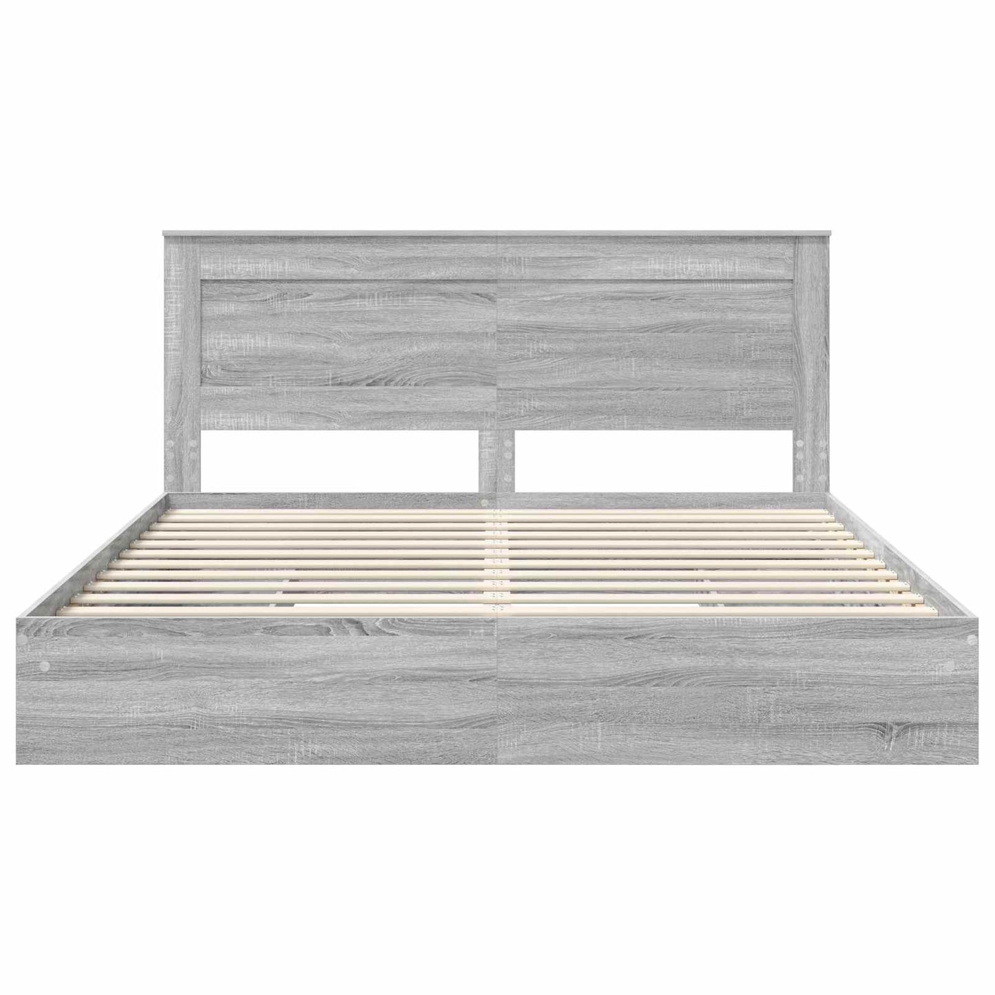 vidaXL Κρεβάτι Αποθήκης Γκρίζο Σονομα 200 x 200 cm Επεξεργασμένο ξύλο
