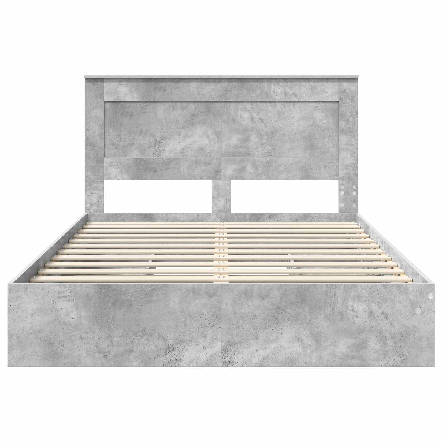 vidaXL Κρεβάτι Αποθήκης Σκυρόδεμα Γκρι 150 x 200 cm Επεξεργασμένο ξύλο