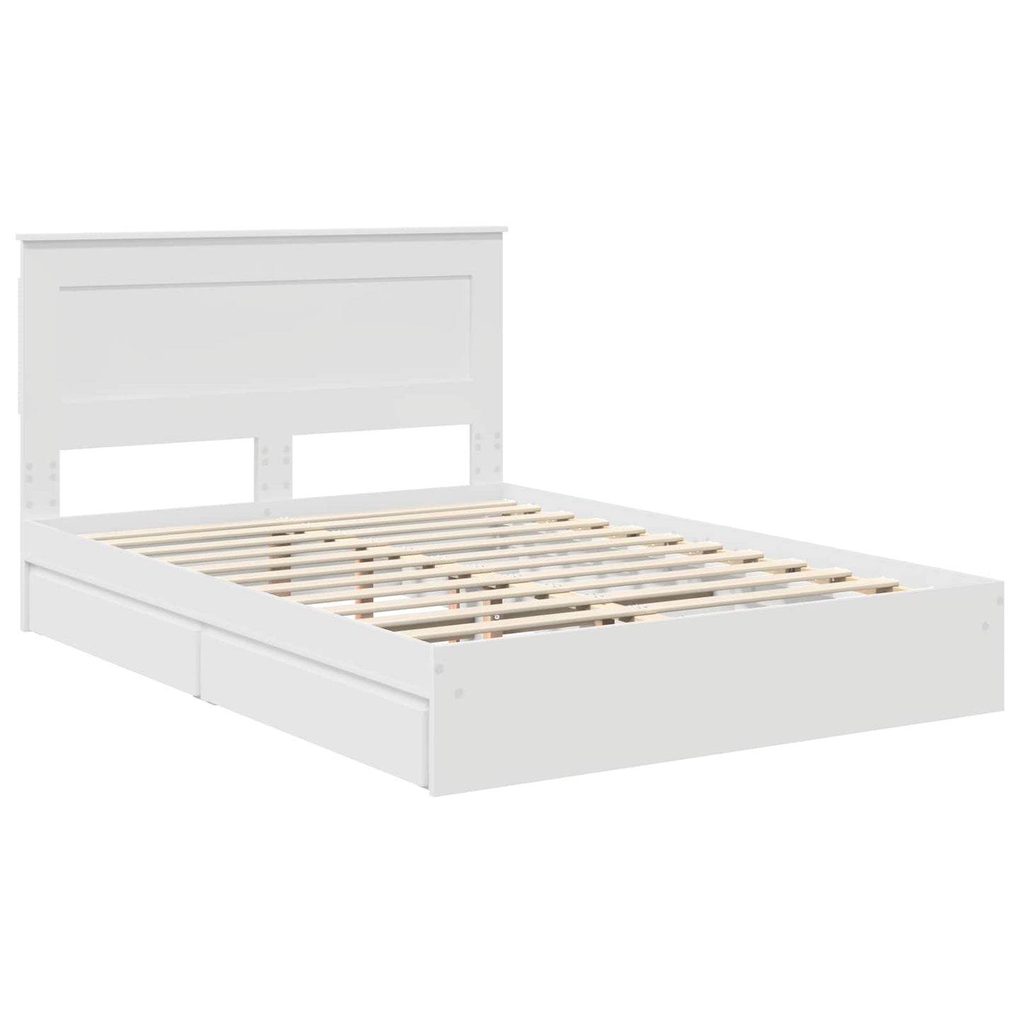 vidaXL Κρεβάτι Αποθήκης Λευκό 140 x 190 cm Επεξεργασμένο Ξύλο