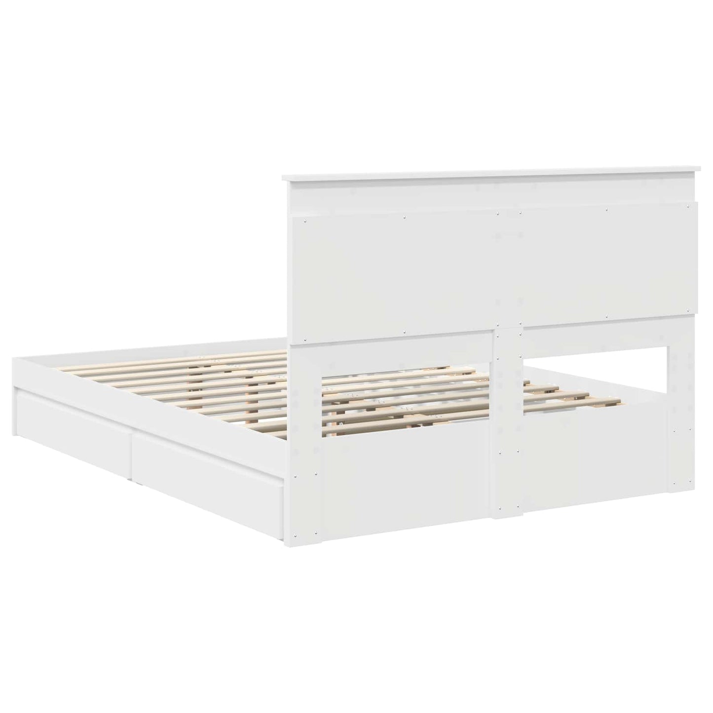 vidaXL Κρεβάτι Αποθήκης Λευκό 140 x 190 cm Επεξεργασμένο Ξύλο