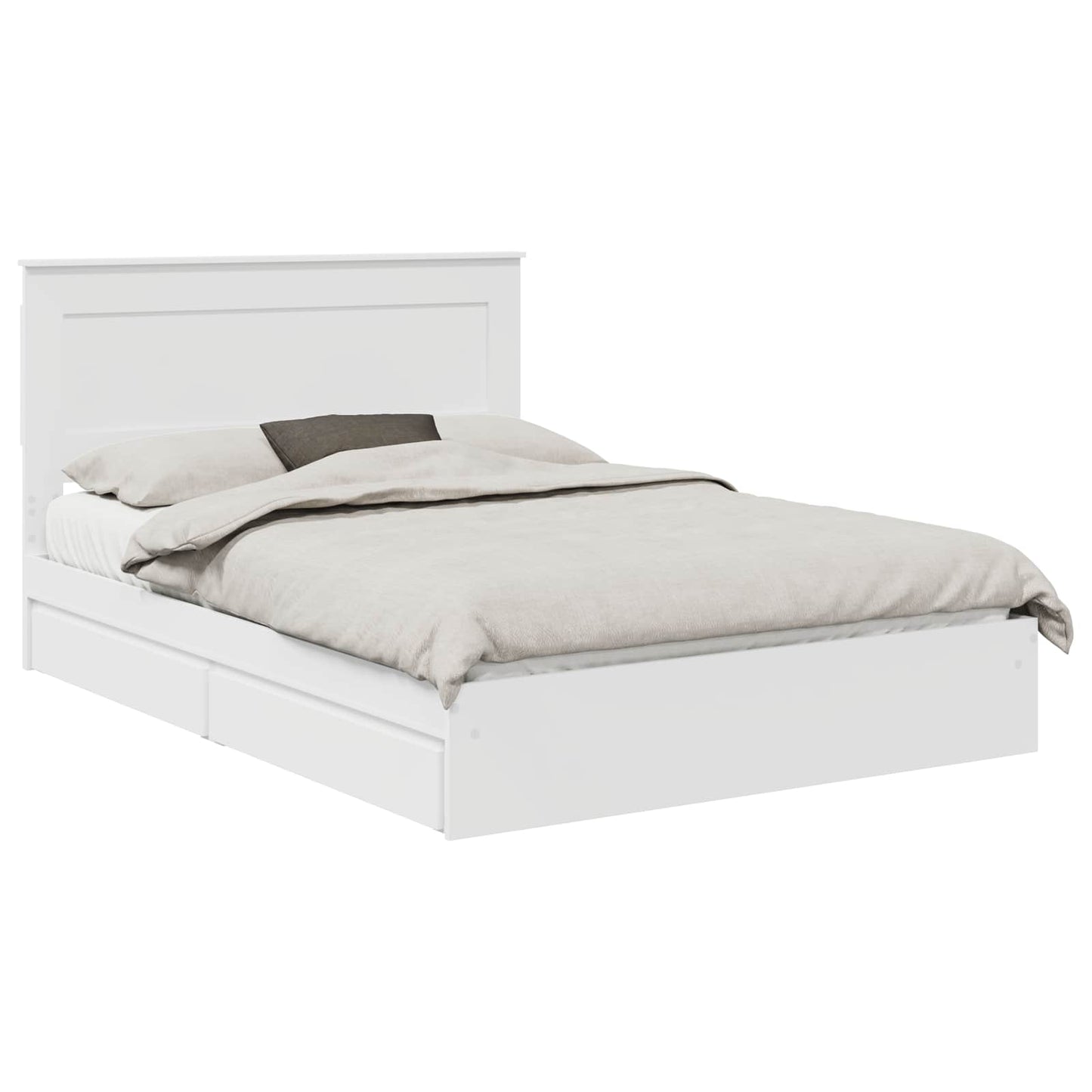 vidaXL Κρεβάτι Αποθήκης Λευκό 140 x 200 cm Επεξεργασμένο Ξύλο
