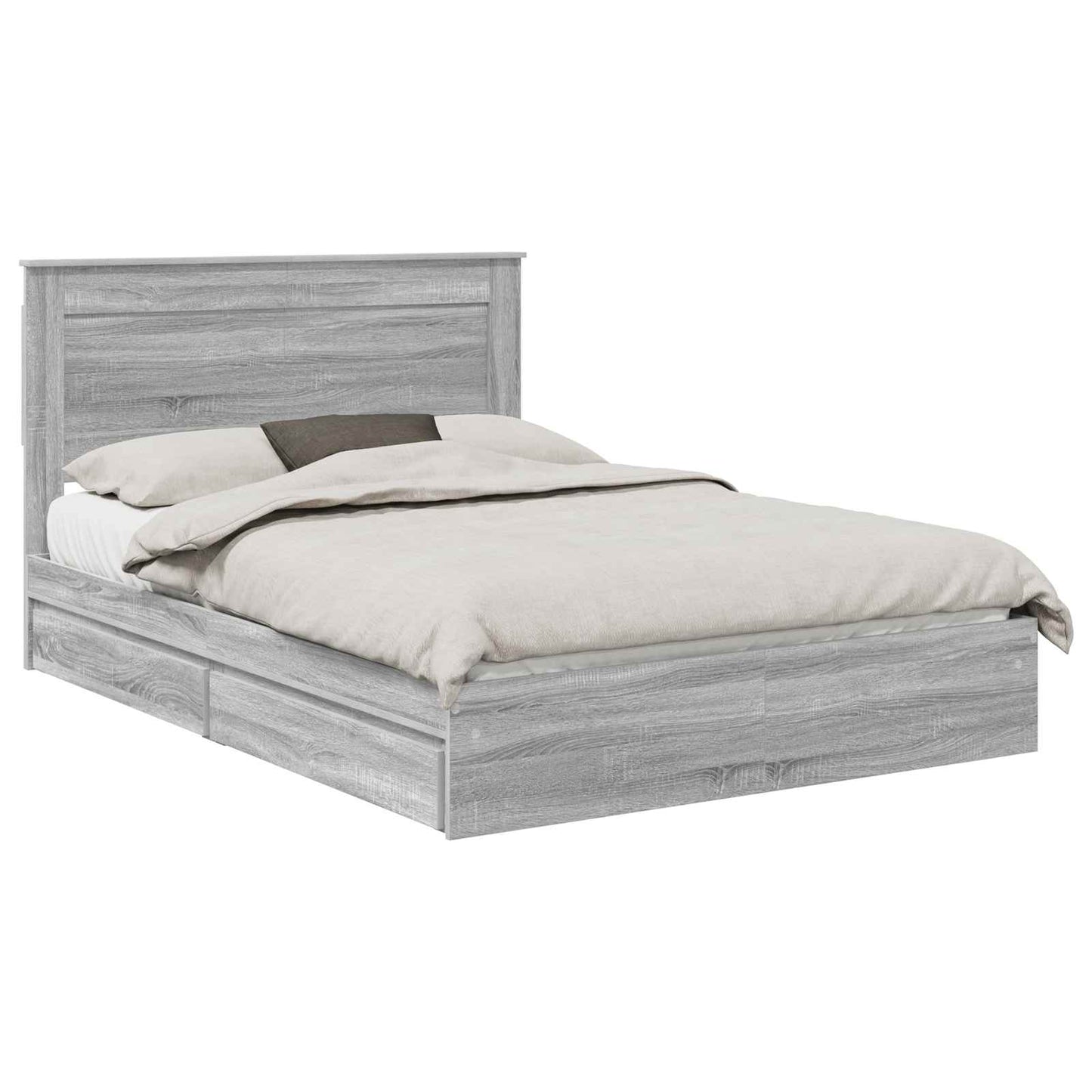 vidaXL Κρεβάτι Αποθήκης Γκρίζο Σονομα 140 x 200 cm Επεξεργασμένο ξύλο