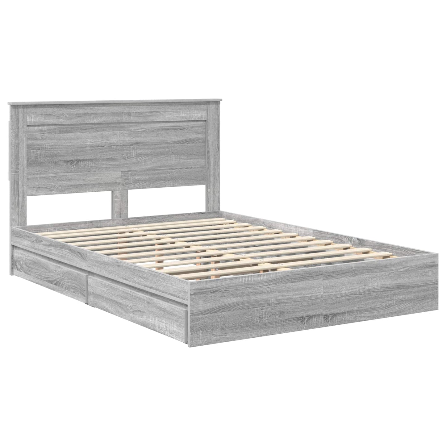 vidaXL Κρεβάτι Αποθήκης Γκρίζο Σονομα 140 x 200 cm Επεξεργασμένο ξύλο