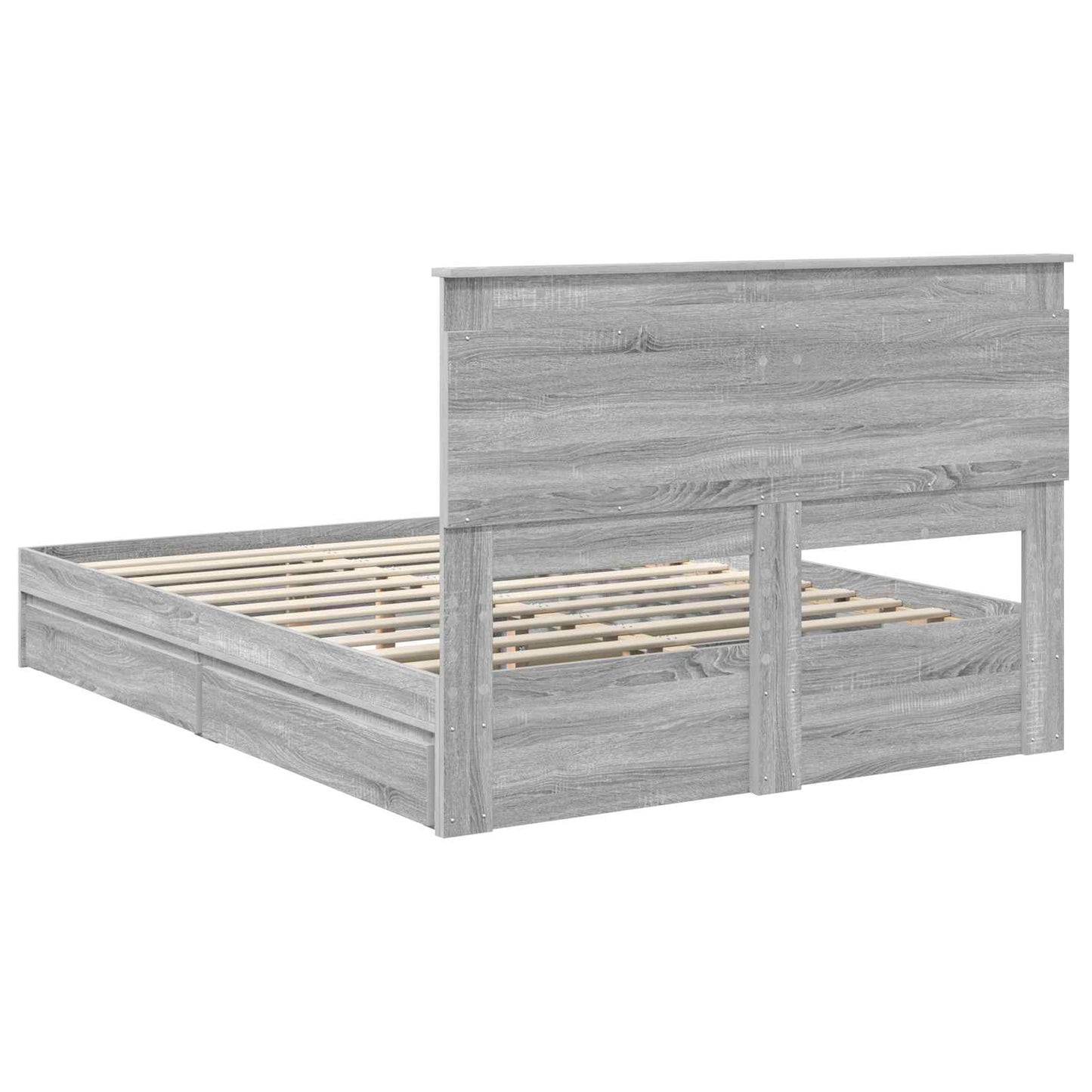 vidaXL Κρεβάτι Αποθήκης Γκρίζο Σονομα 140 x 200 cm Επεξεργασμένο ξύλο