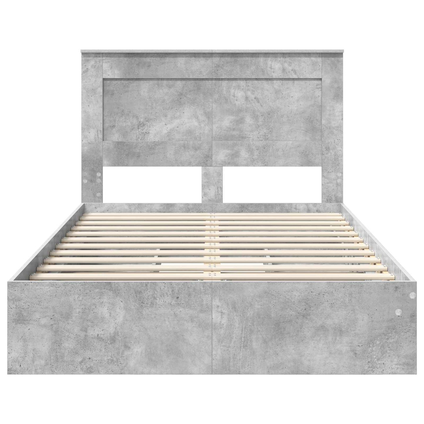 vidaXL Κρεβάτι Αποθήκης Σκυρόδεμα Γκρι 135 x 190 cm Επεξεργασμένο ξύλο