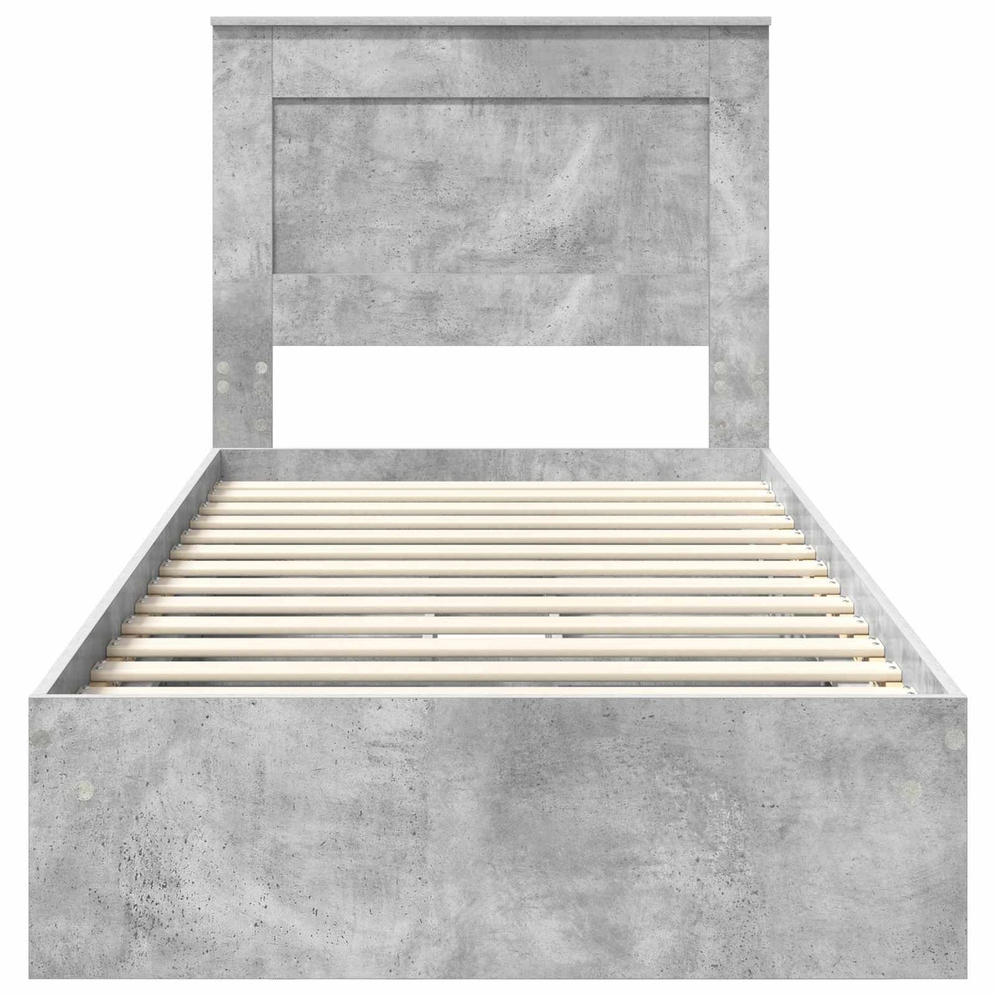 vidaXL Κρεβάτι Αποθήκης Σκυρόδεμα Γκρι 90 x 190 cm Επεξεργασμένο ξύλο
