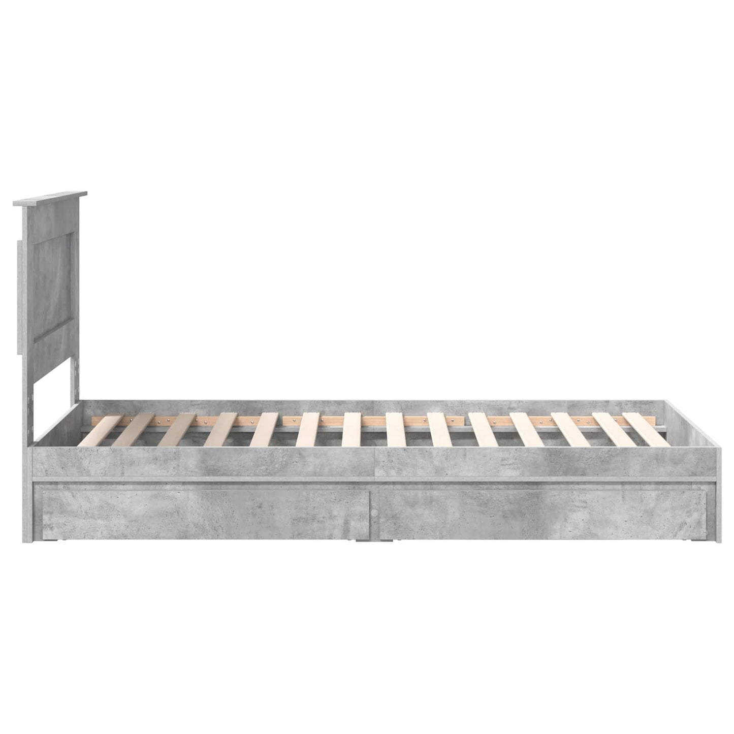 vidaXL Κρεβάτι Αποθήκης Σκυρόδεμα Γκρι 90 x 190 cm Επεξεργασμένο ξύλο