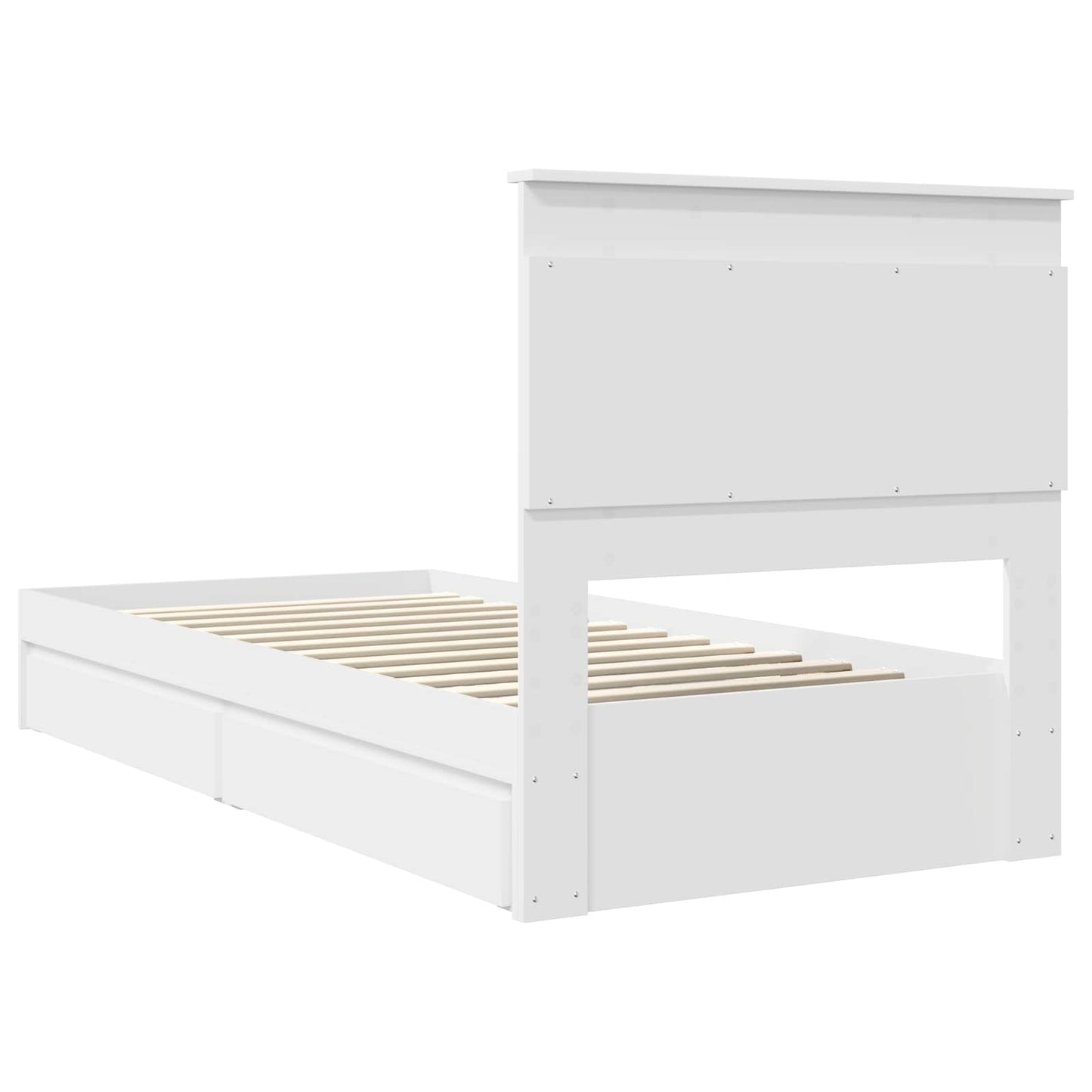 vidaXL Κρεβάτι Αποθήκης Λευκό 75 x 190 cm Επεξεργασμένο ξύλο
