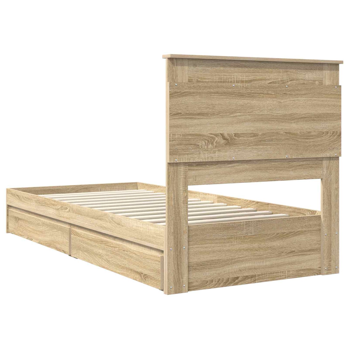 vidaXL Κρεβάτι Αποθήκης Δρύς Sonoma 75 x 190 cm Επεξεργασμένο ξύλο